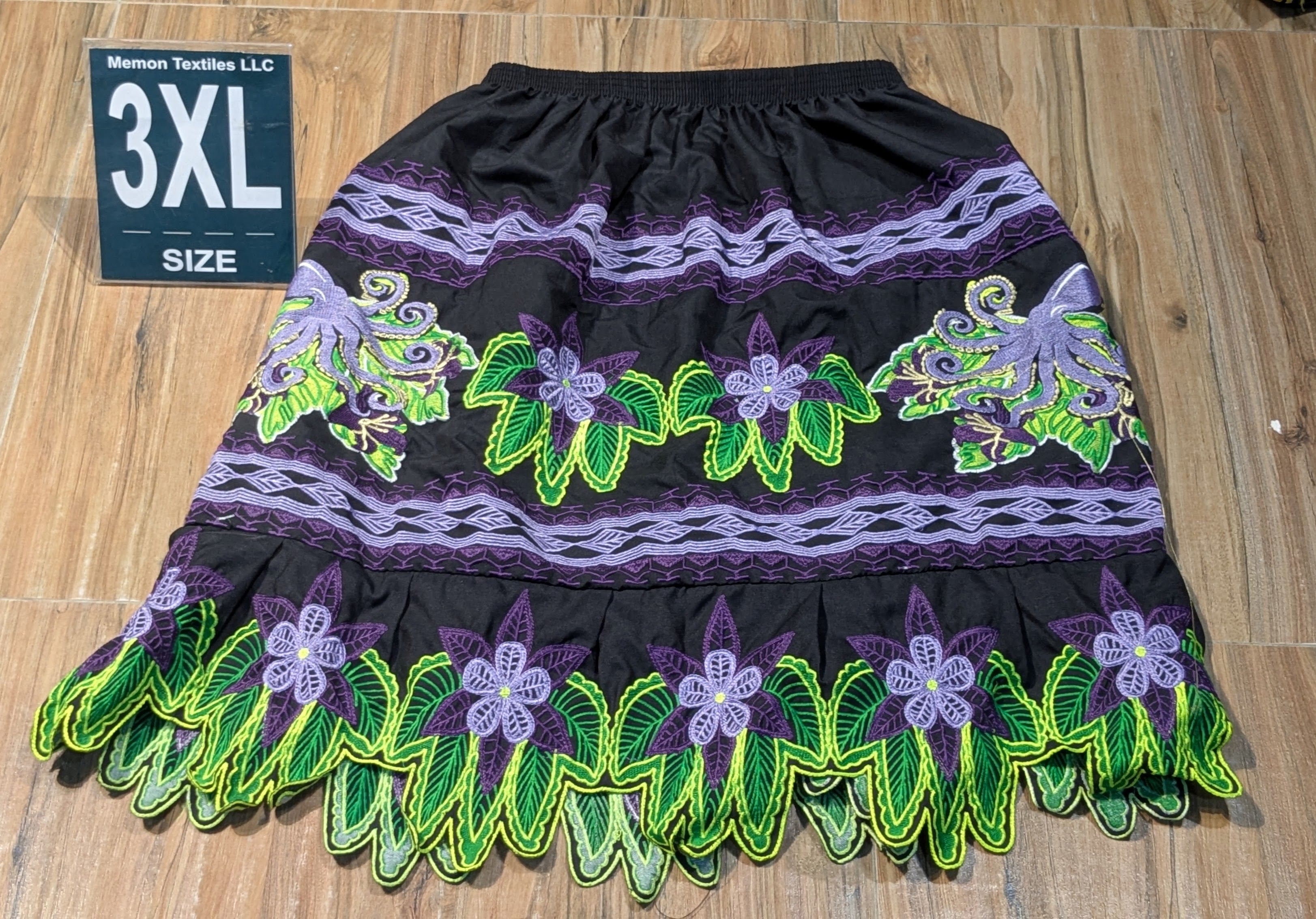 Floral Embroidered Island Skirts (Urohs) - 3XL