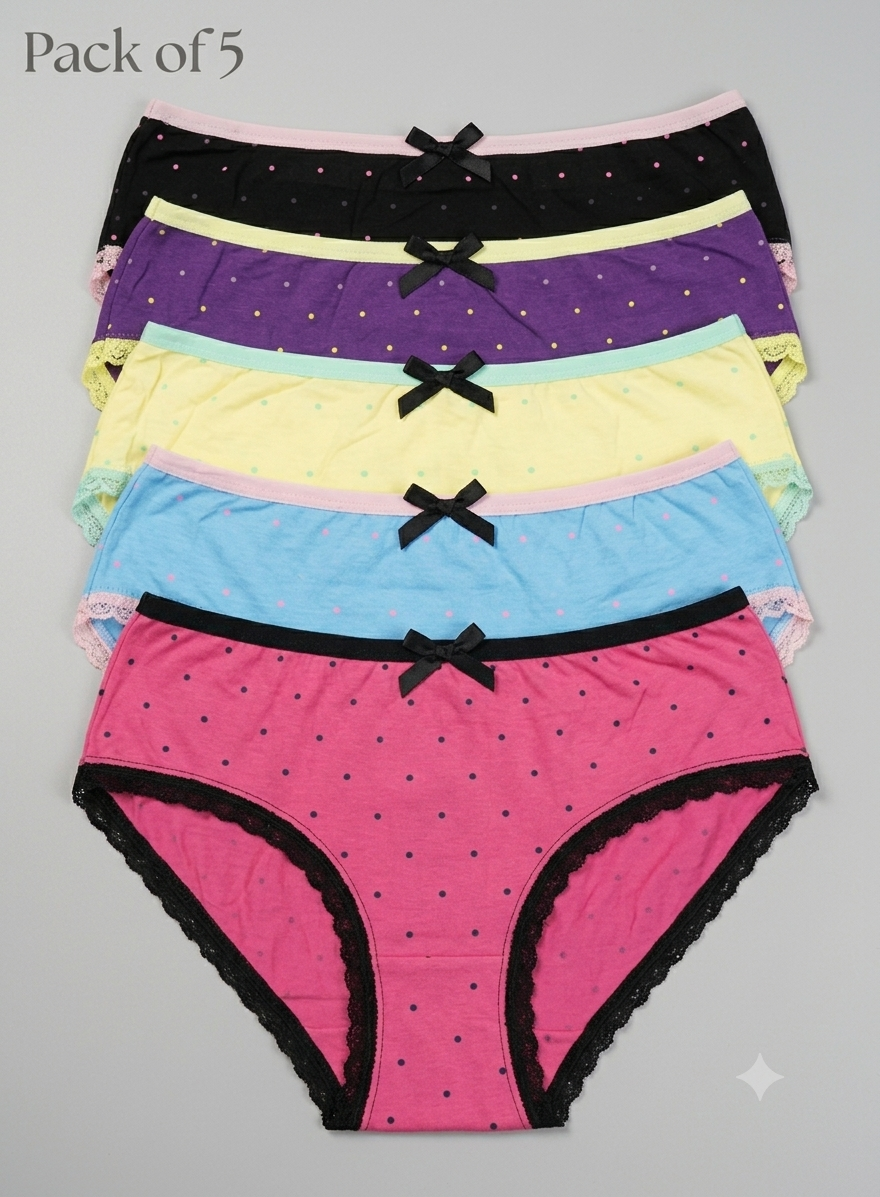 Pack of 5 Seamless Cotton Panties Underwear PLUS SIZE XXXL
