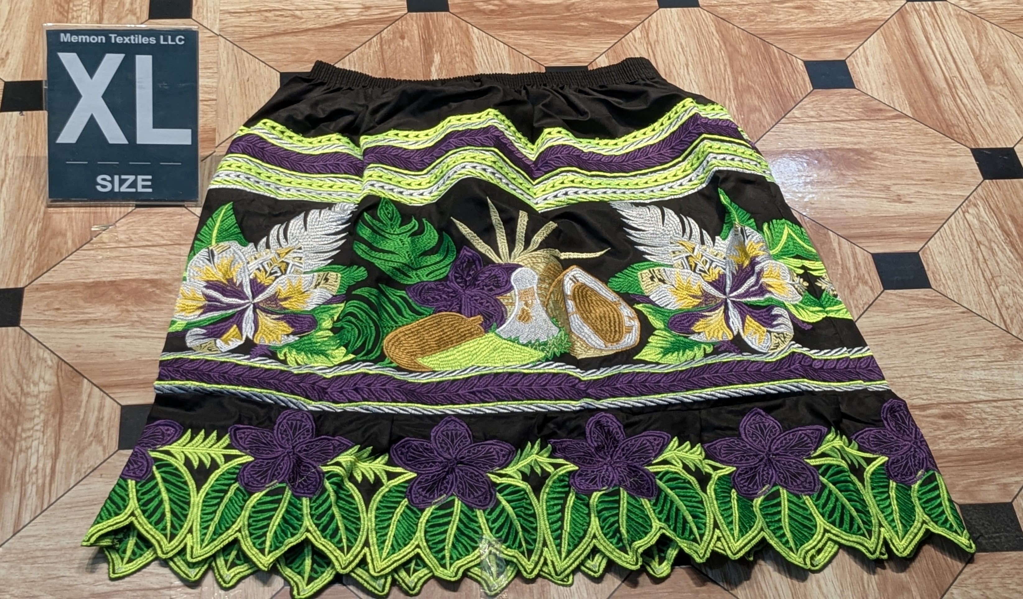 Floral Embroidered Island Skirts (Urohs) - XL