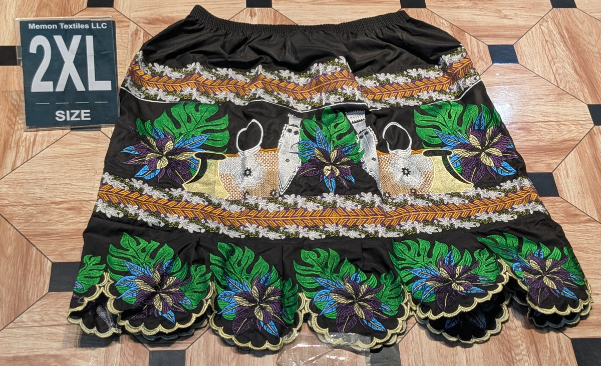 Floral Embroidered Island Skirts (Urohs) - 2XL