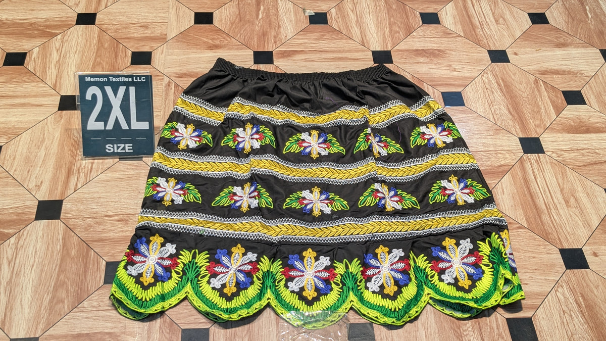 Floral Embroidered Island Skirts (Urohs) - 2XL