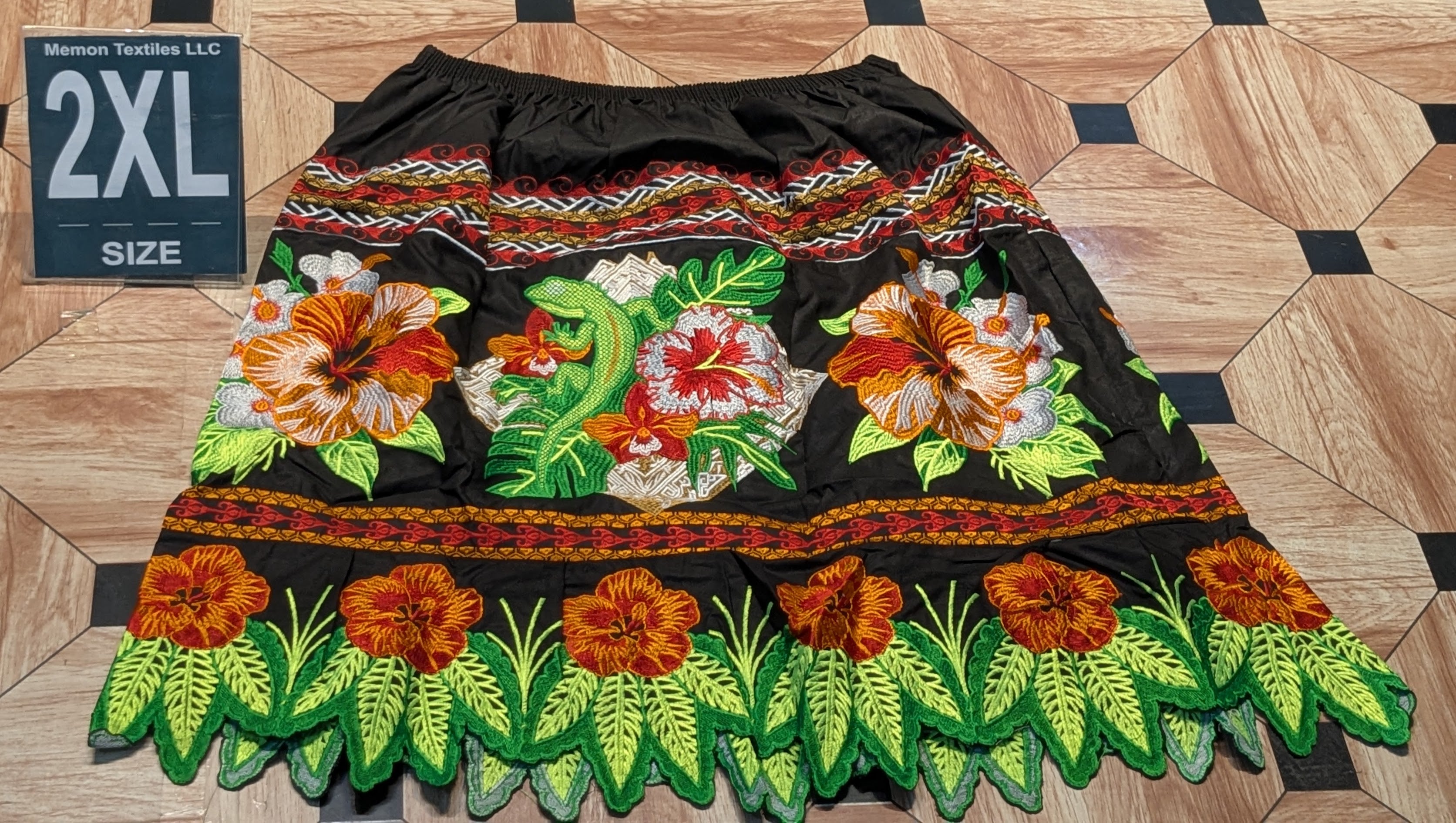 Floral Embroidered Island Skirts (Urohs) - 2XL