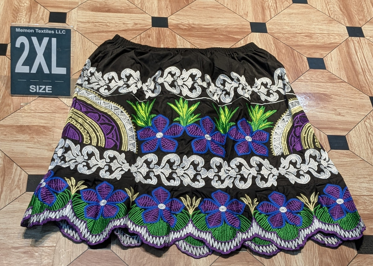 Floral Embroidered Island Skirts (Urohs) - 2XL