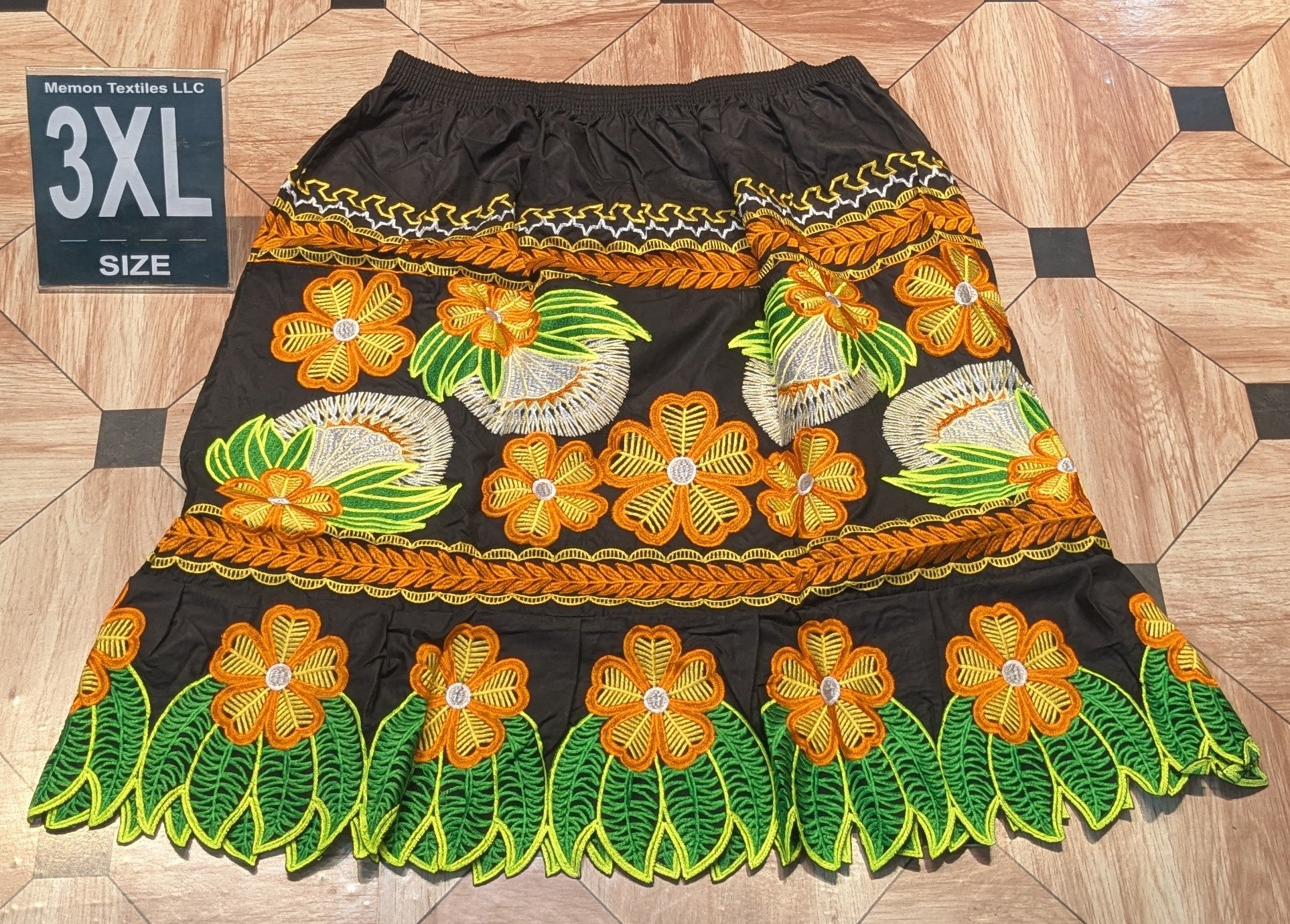 Floral Embroidered Island Skirts (Urohs) - 3XL