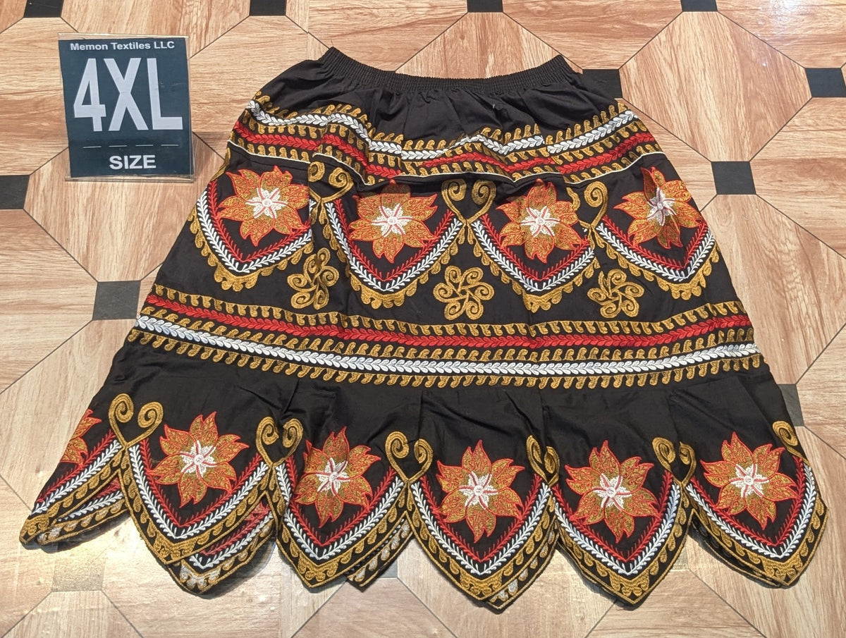 Floral Embroidered Island Skirts (Urohs) - 4XL
