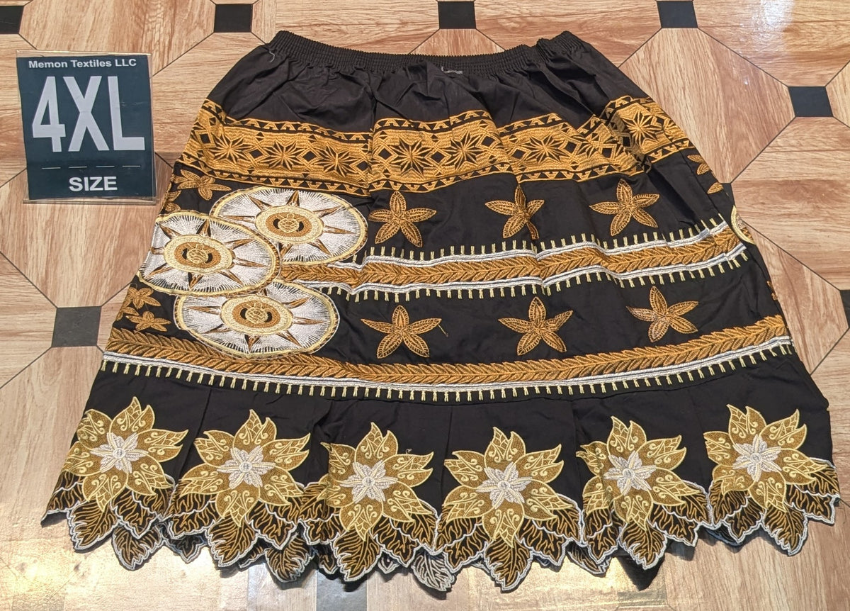 Floral Embroidered Island Skirts (Urohs) - 4XL
