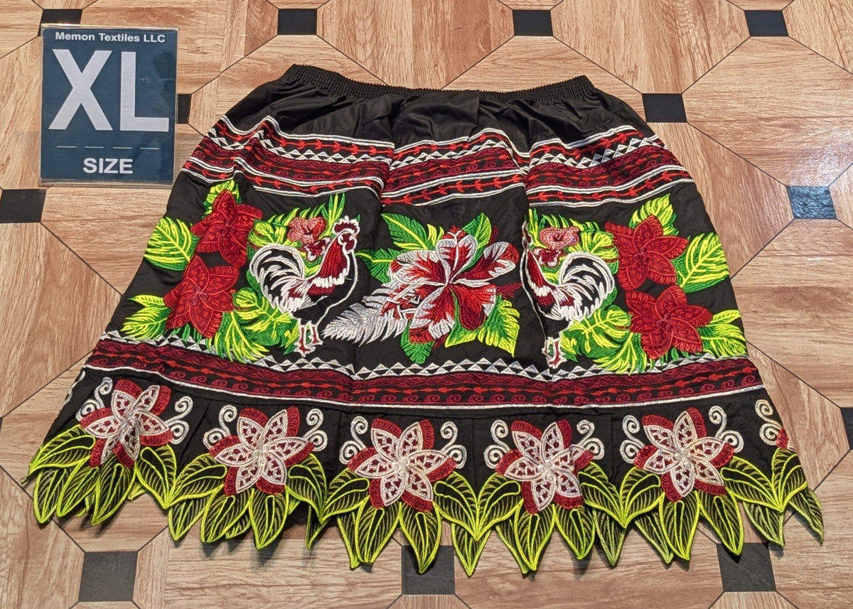 Floral Embroidered Island Skirts (Urohs) - XL