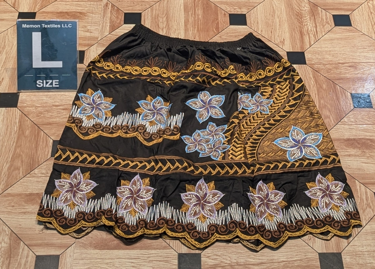 Floral Embroidered Island Skirts (Urohs) - L