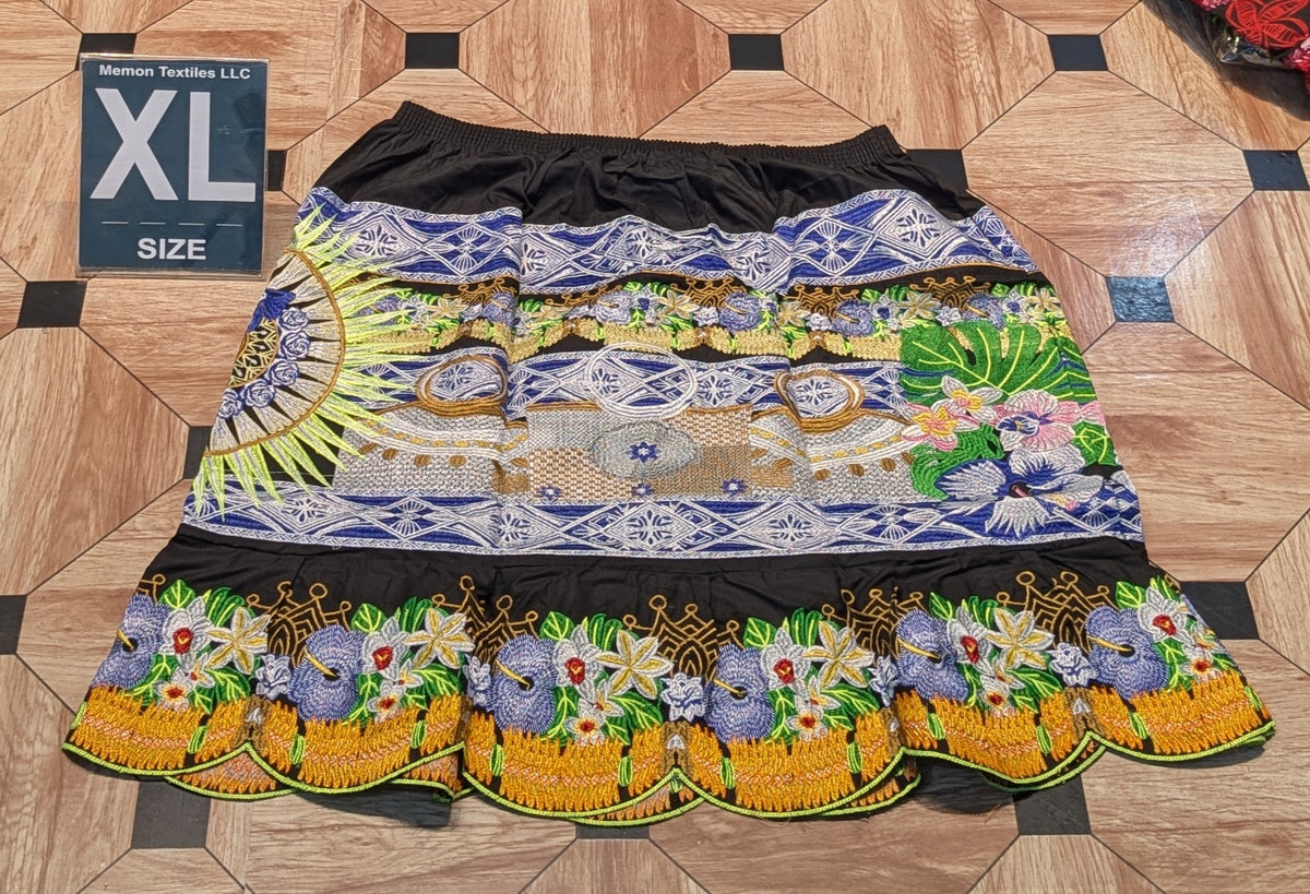 Floral Embroidered Island Skirts (Urohs) - XL