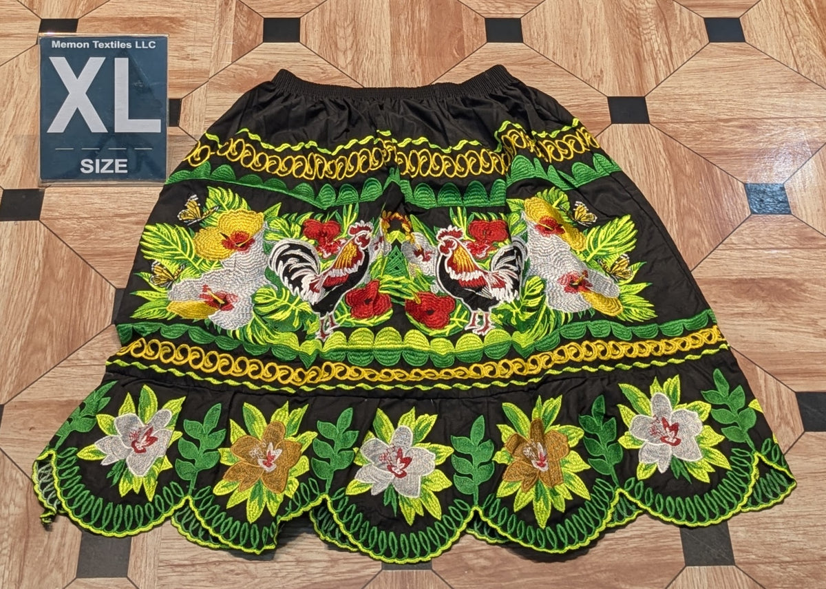 Floral Embroidered Island Skirts (Urohs) - XL