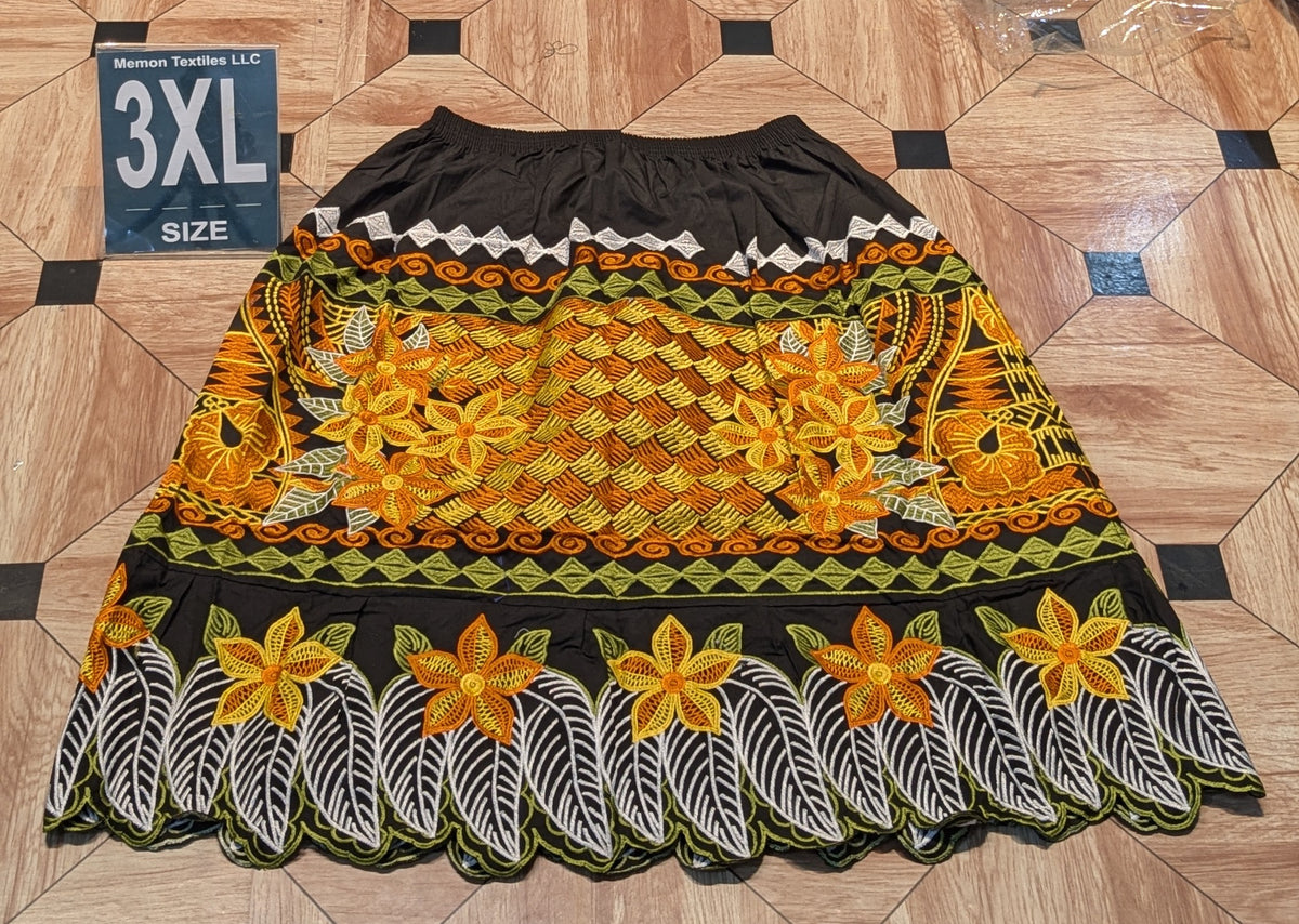 Floral Embroidered Island Skirts (Urohs) - 3XL
