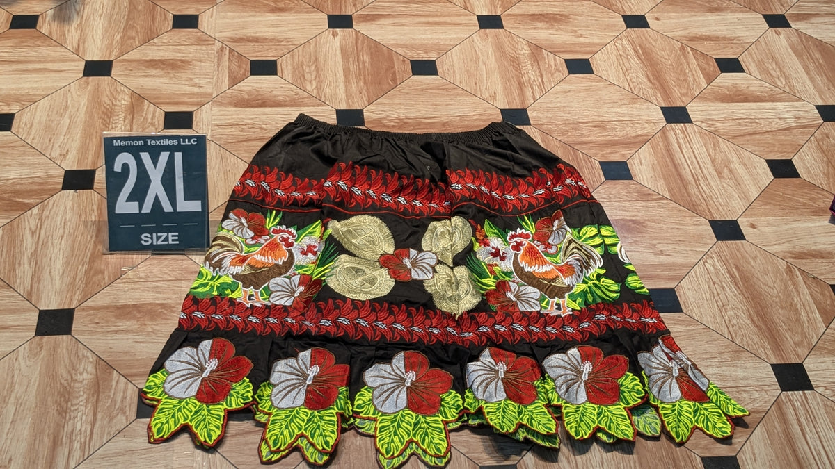 Floral Embroidered Skirt (Urohs) - 2XL