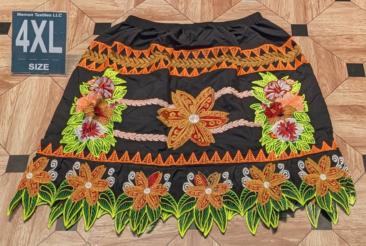 Floral Embroidered Island Skirts (Urohs) - 4XL