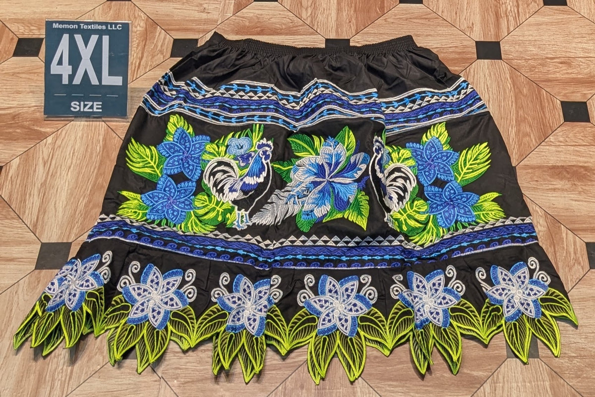Floral Embroidered Island Skirts (Urohs) - 4XL