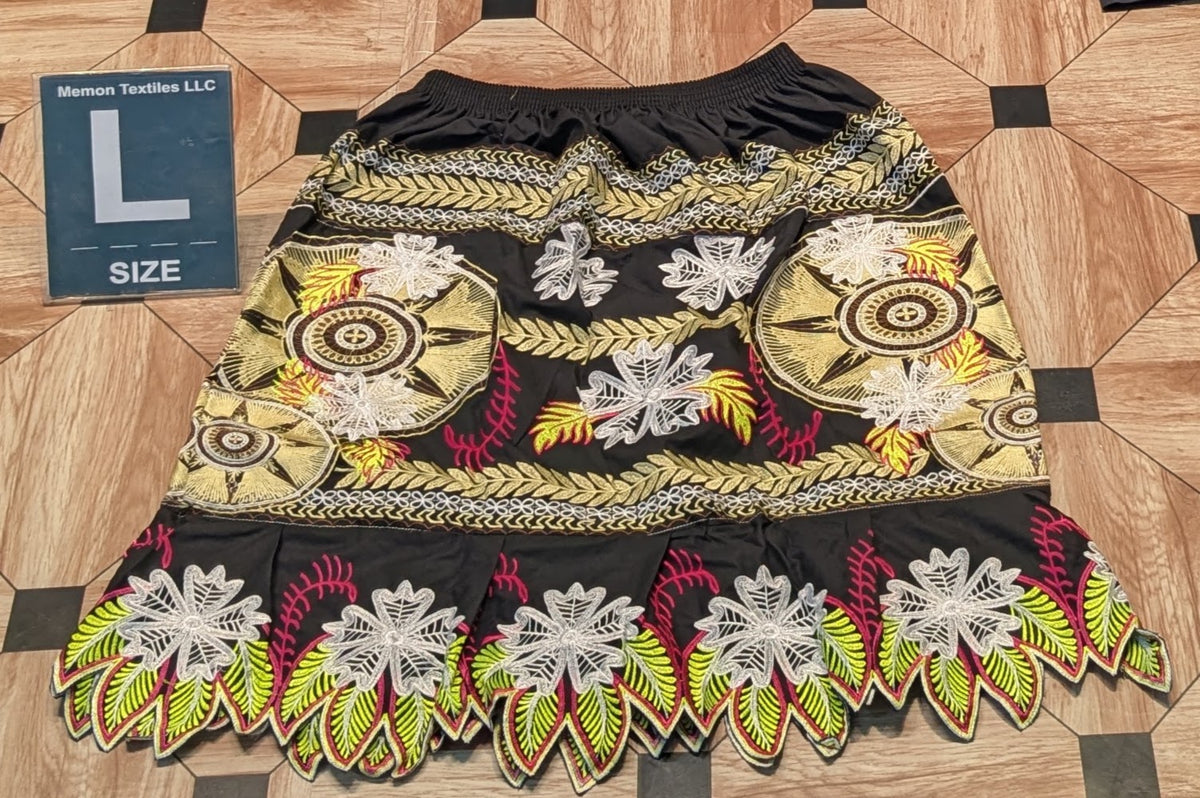 Floral Embroidered Island Skirts (Urohs) - L