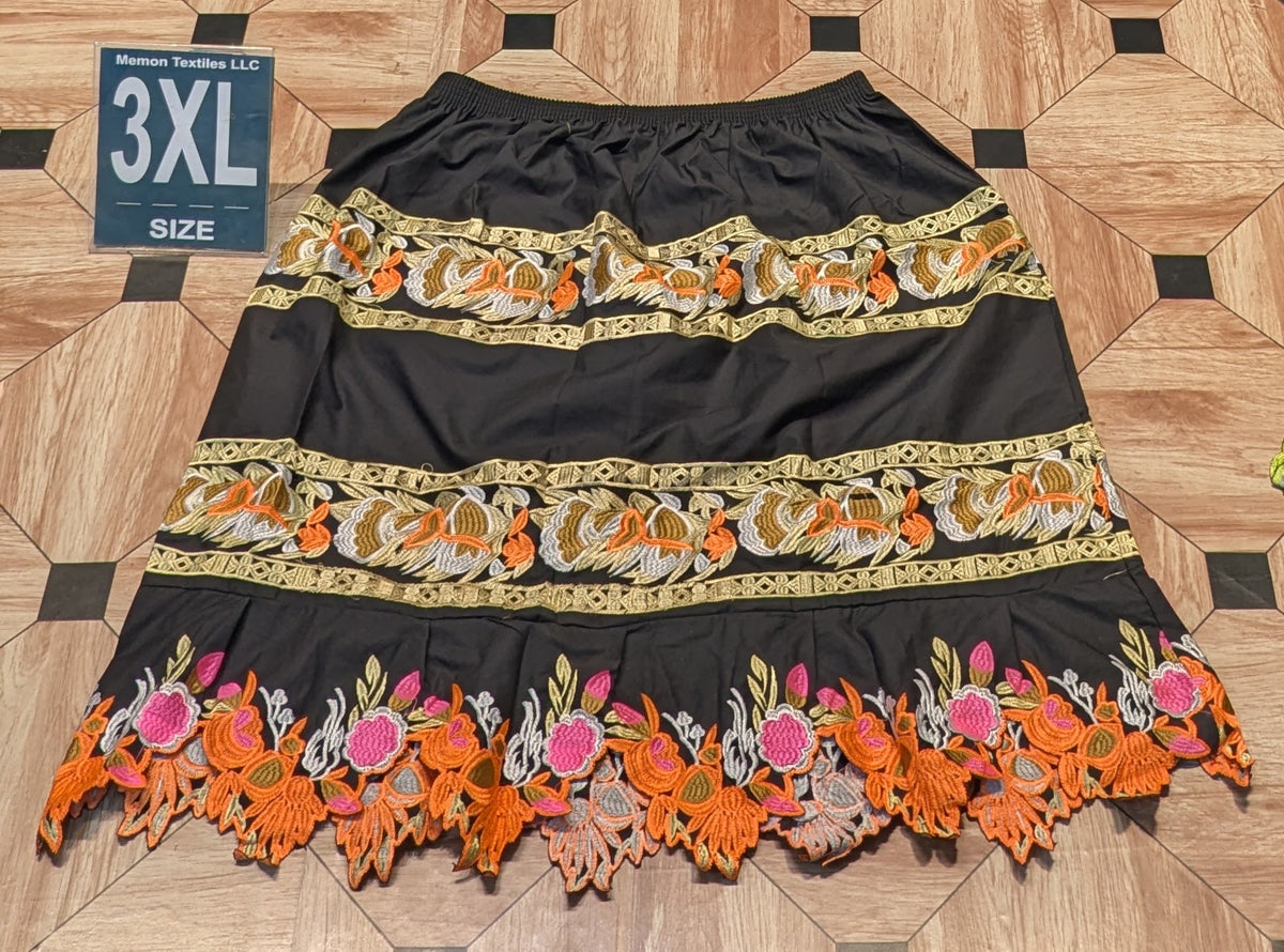 Floral Embroidered Island Skirts (Urohs) - 3XL