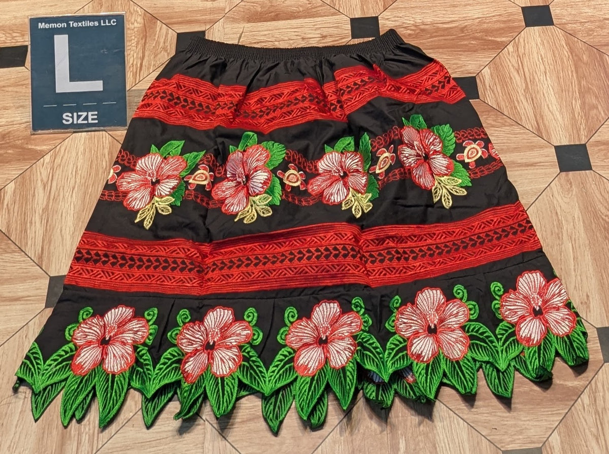 Floral Embroidered Island Skirts (Urohs) - L