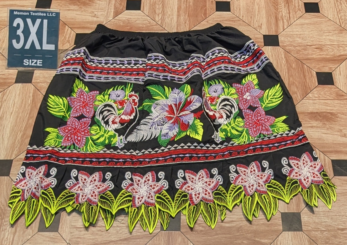 Floral Embroidered Island Skirts (Urohs) - 3XL