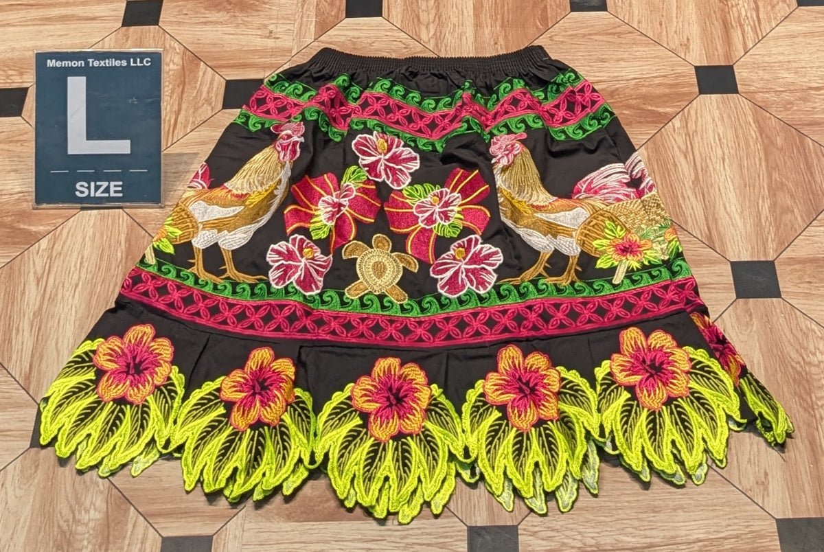 Floral Embroidered Island Skirts (Urohs) - L