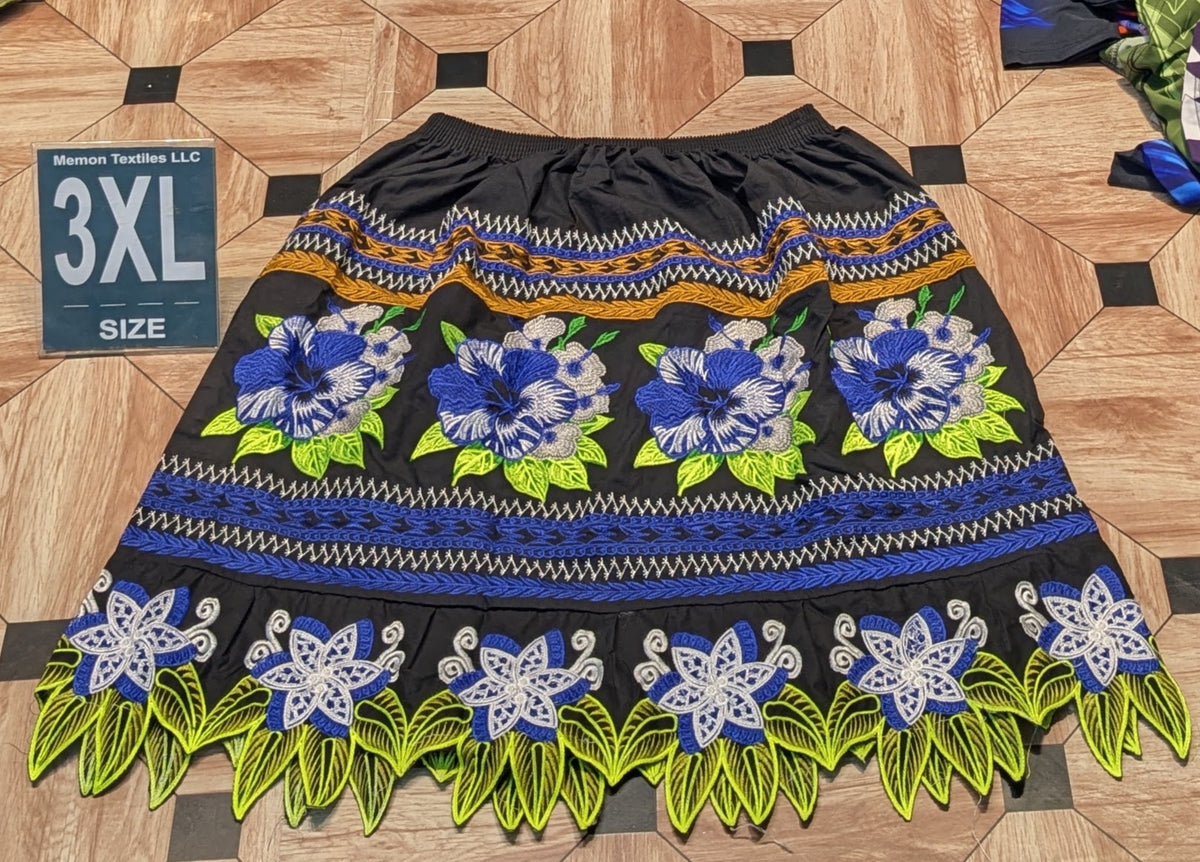 Floral Embroidered Island Skirts (Urohs) - 3XL