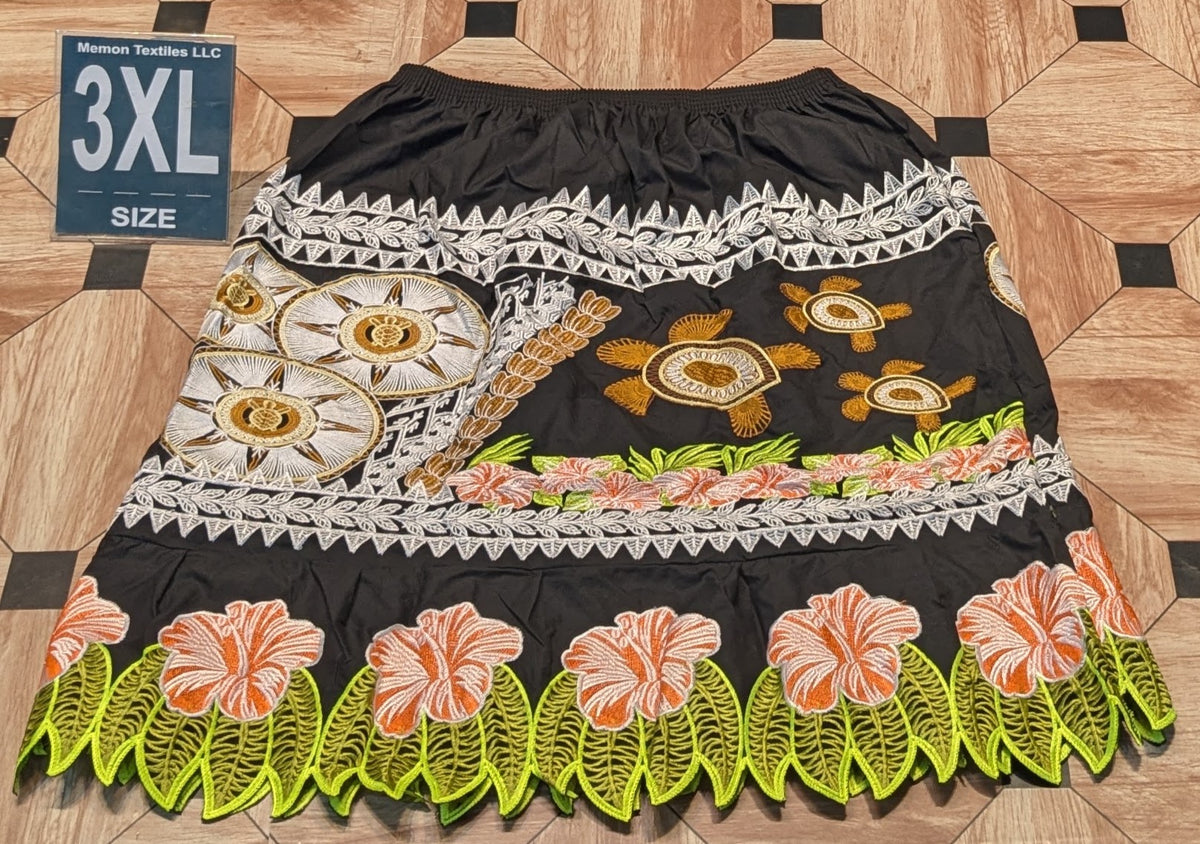 Floral Embroidered Island Skirts (Urohs) - 3XL