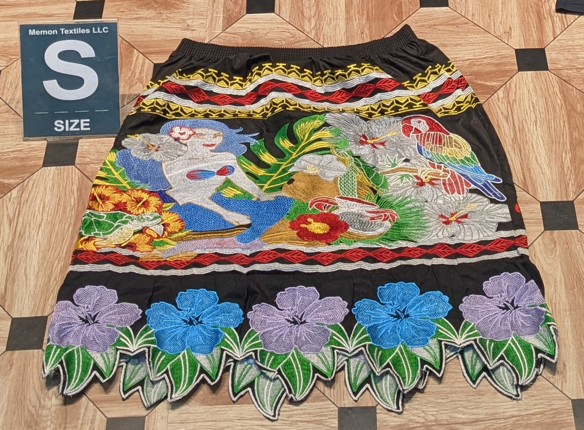 Floral Embroidered Island Skirts (Urohs) - S