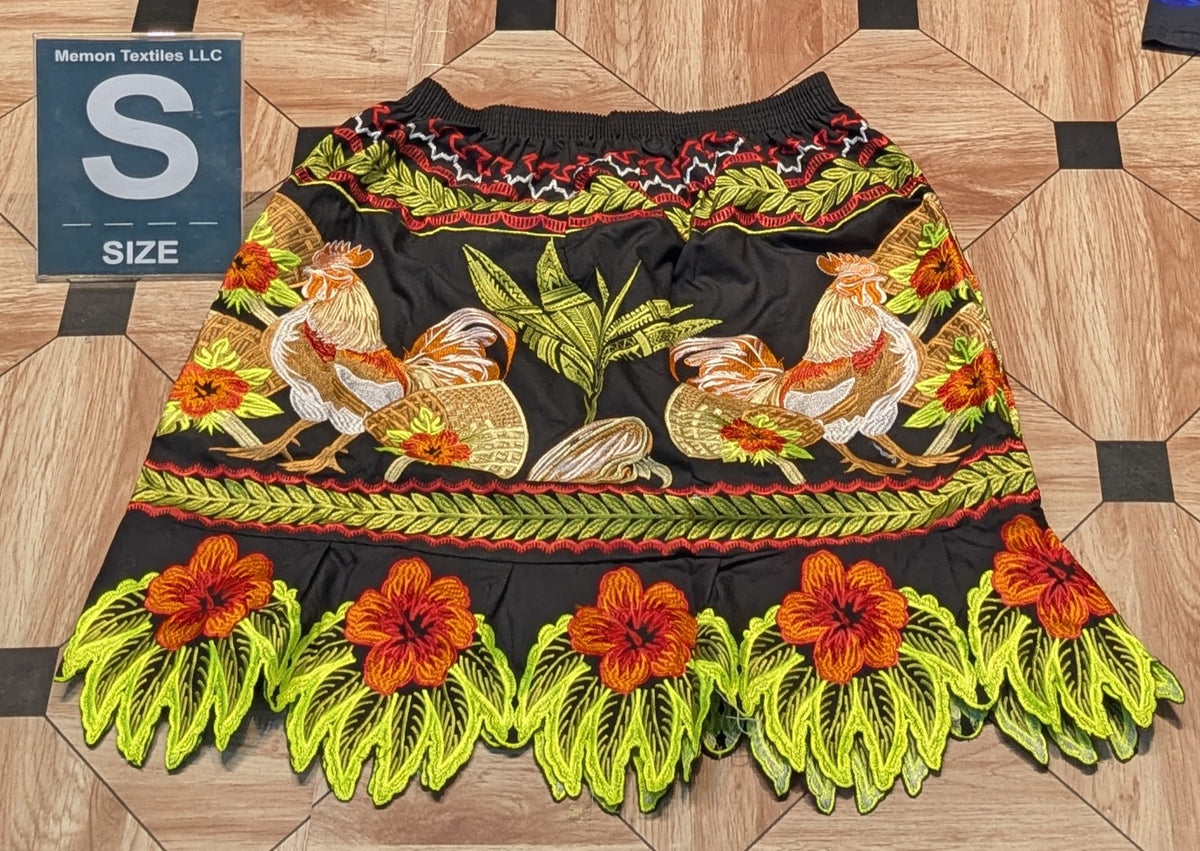 Floral Embroidered Island Skirts (Urohs) - S