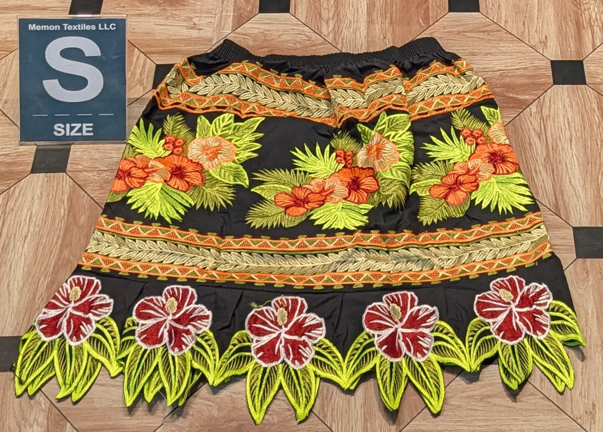 Floral Embroidered Island Skirts (Urohs) - S