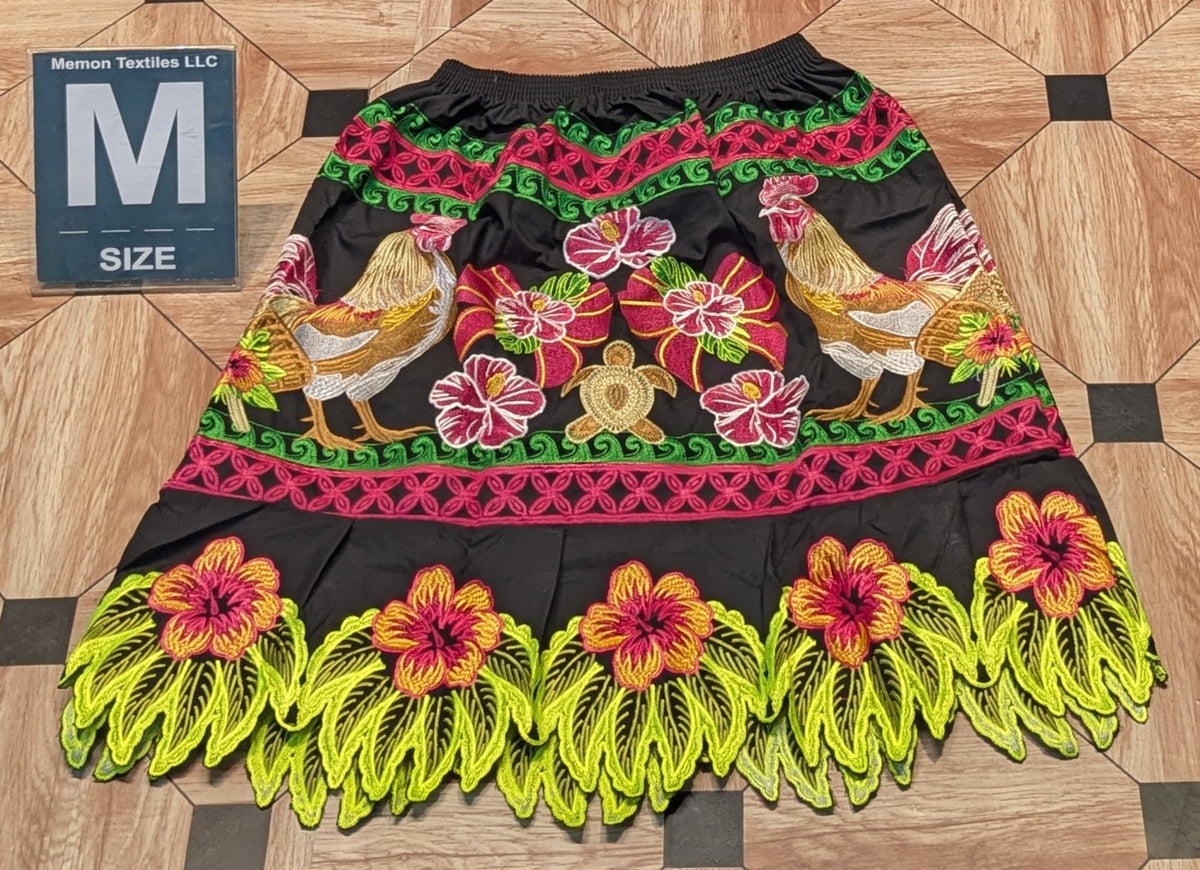 Floral Embroidered Island Skirts (Urohs) - M