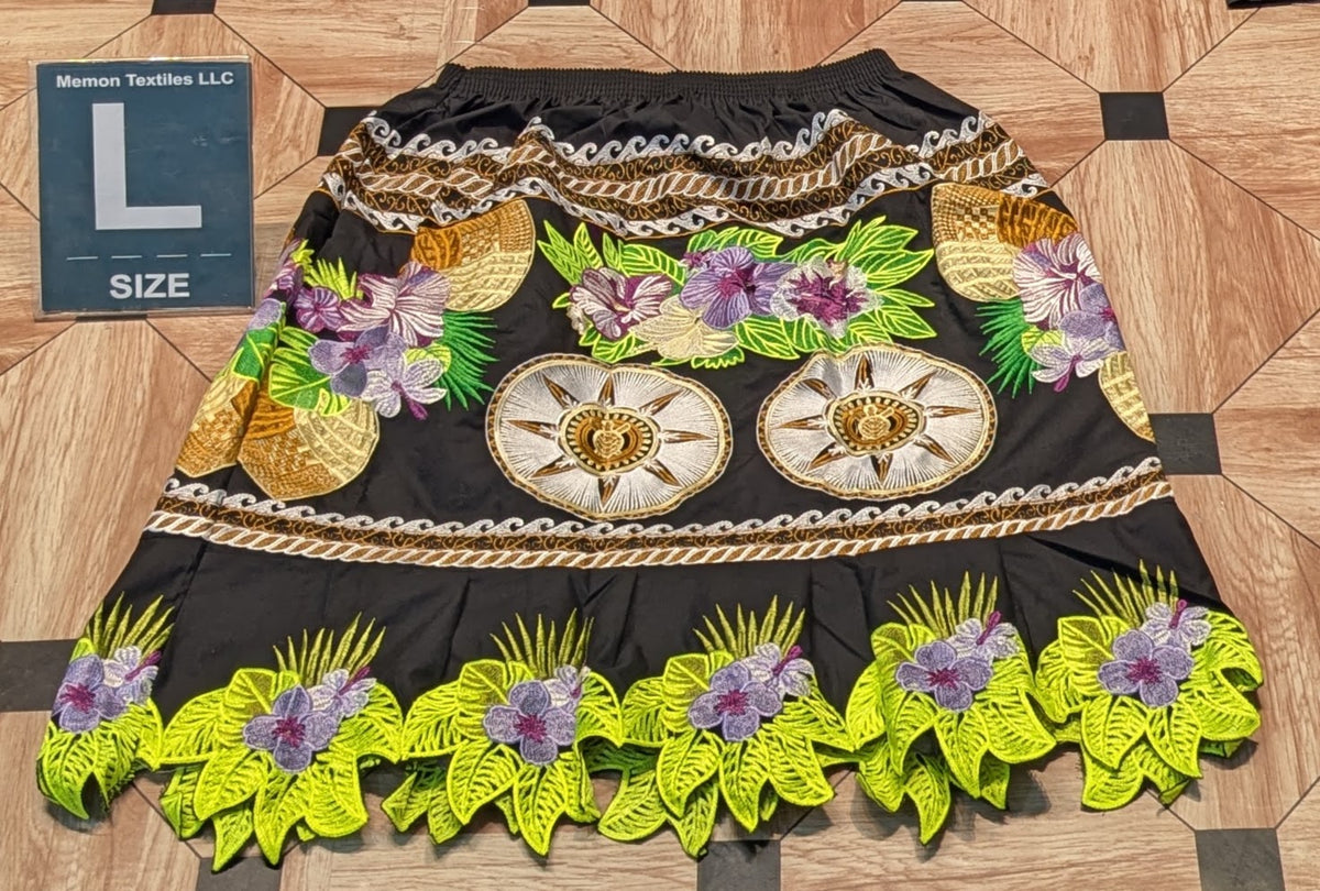 Floral Embroidered Island Skirts (Urohs) - L