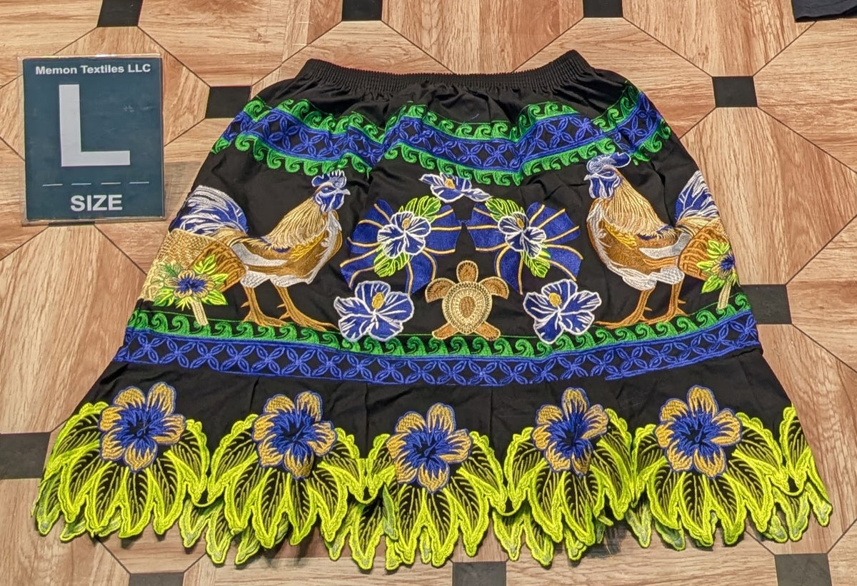 Floral Embroidered Island Skirts (Urohs) - L