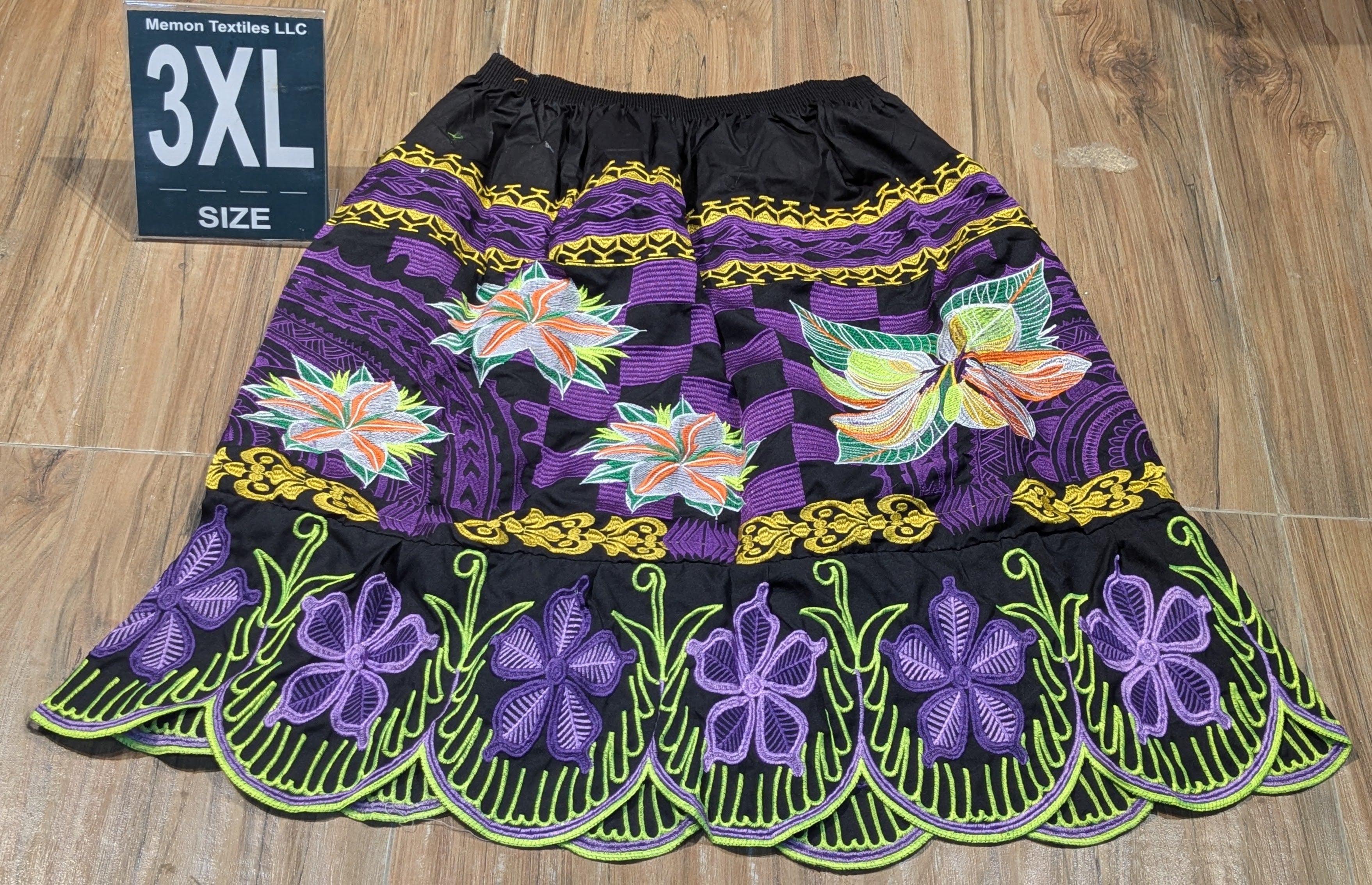Floral Embroidered Island Skirts (Urohs) - 3XL