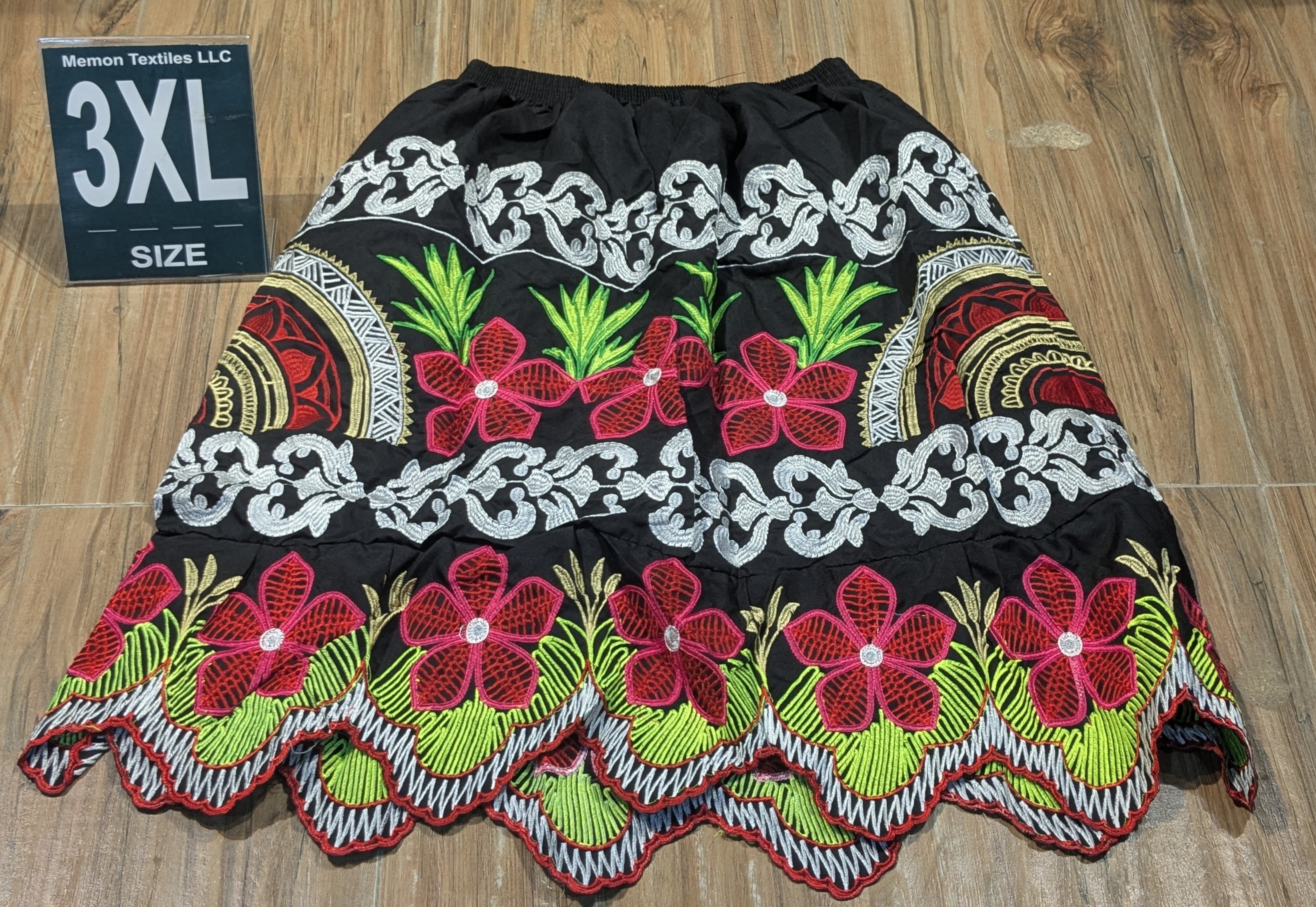 Floral Embroidered Island Skirts (Urohs) - 3XL