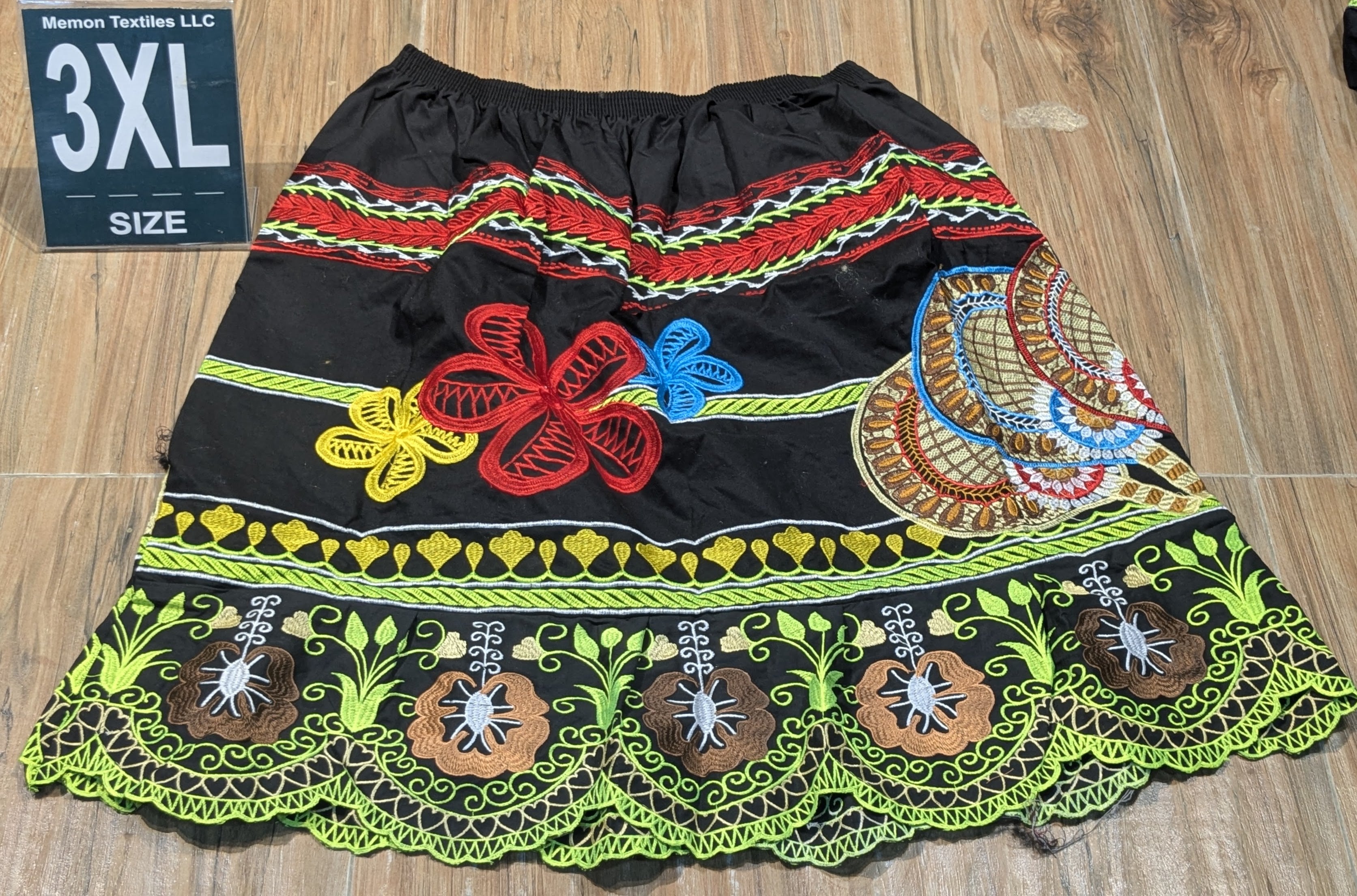 Floral Embroidered Island Skirts (Urohs) - 3XL