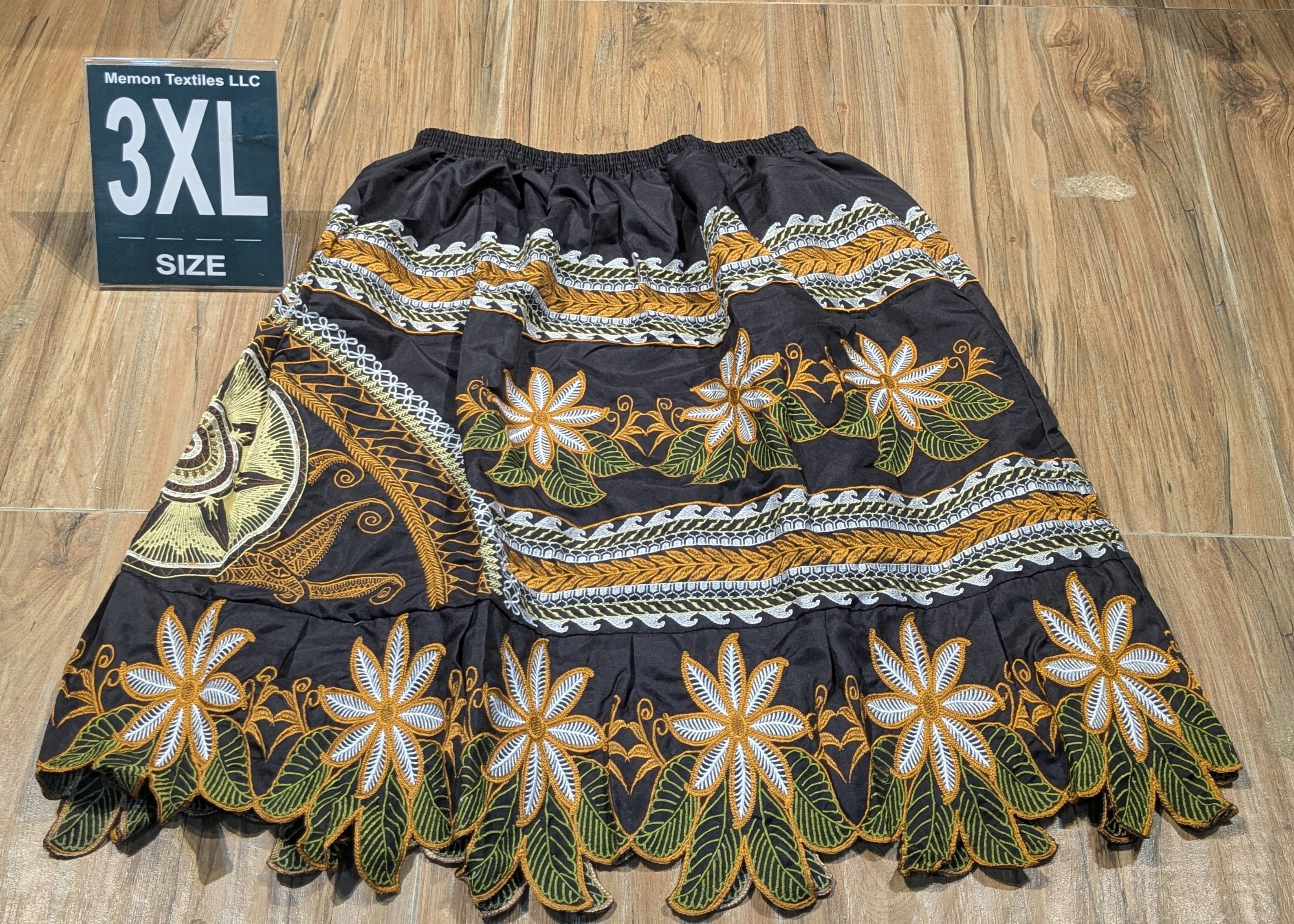 Floral Embroidered Island Skirts (Urohs) - 3XL
