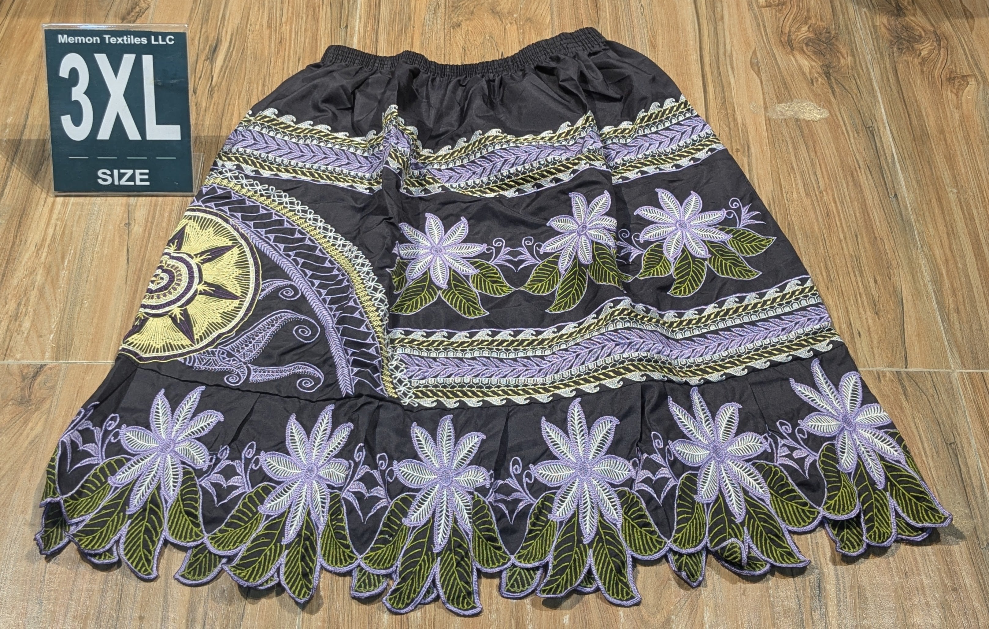 Floral Embroidered Island Skirts (Urohs) - 3XL