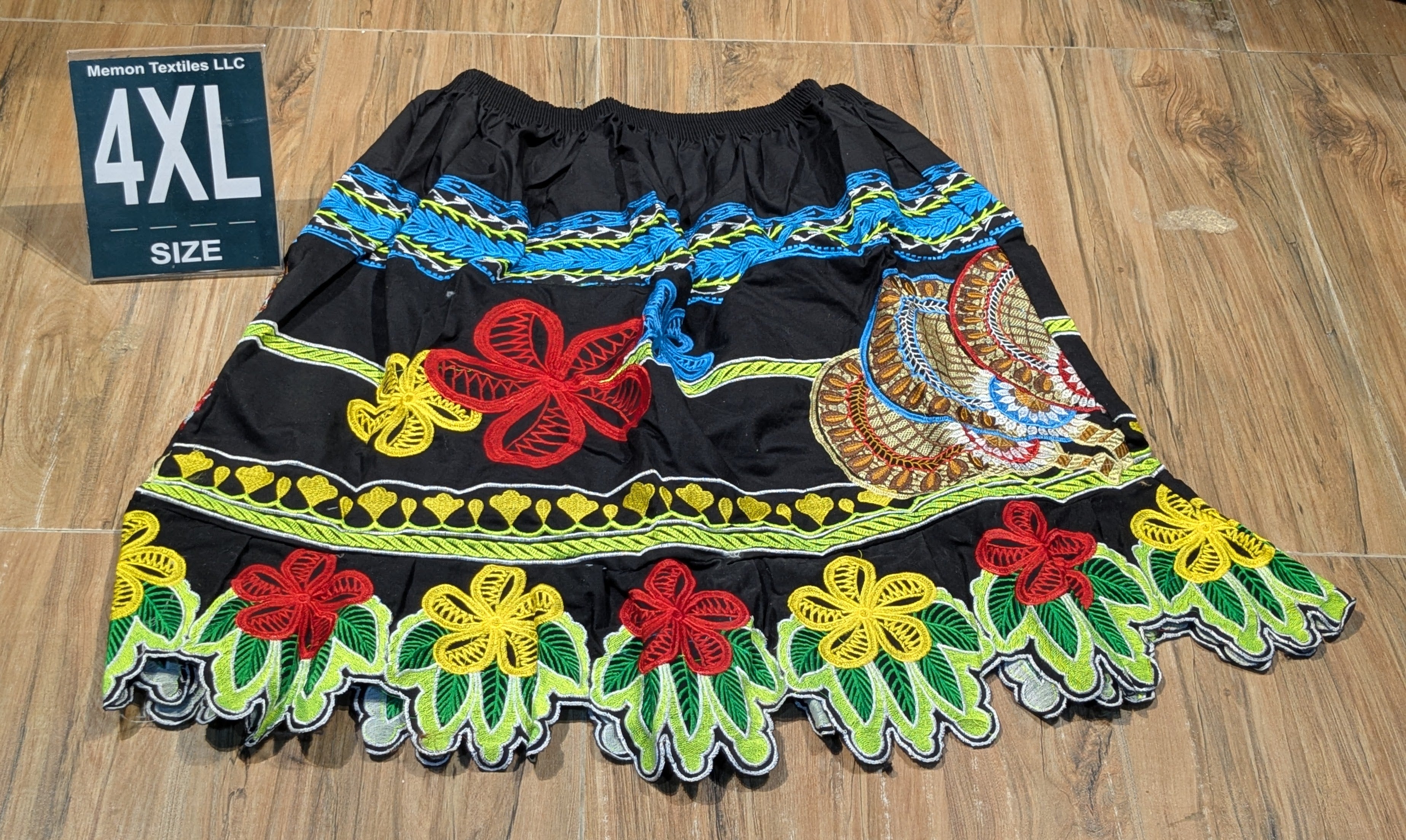 Floral Embroidered Island Skirts (Urohs) - 4XL