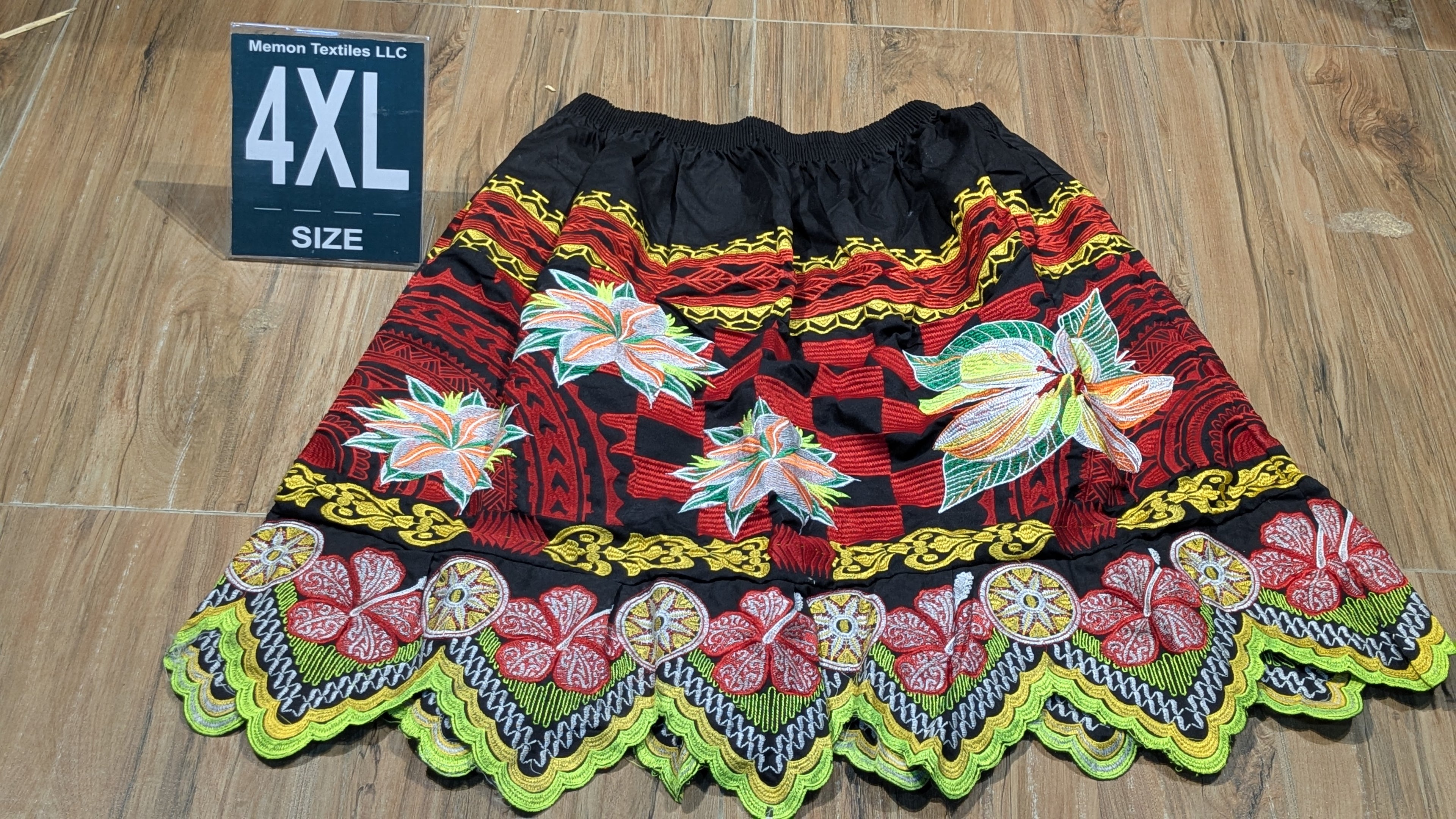 Floral Embroidered Island Skirts (Urohs) - 4XL
