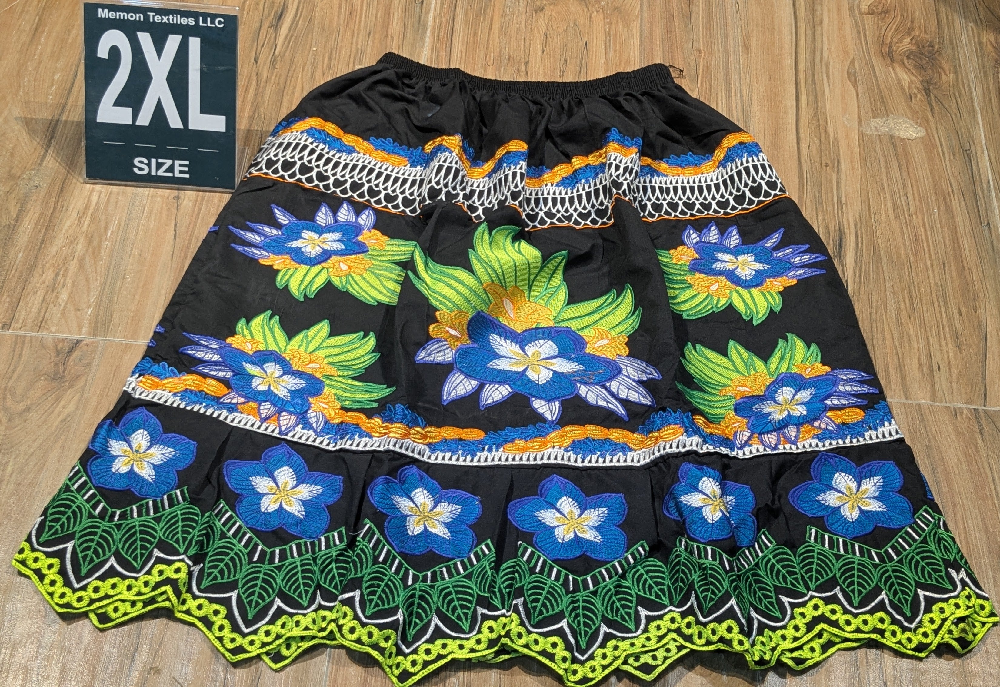 Floral Embroidered Island Skirts (Urohs) - 2XL