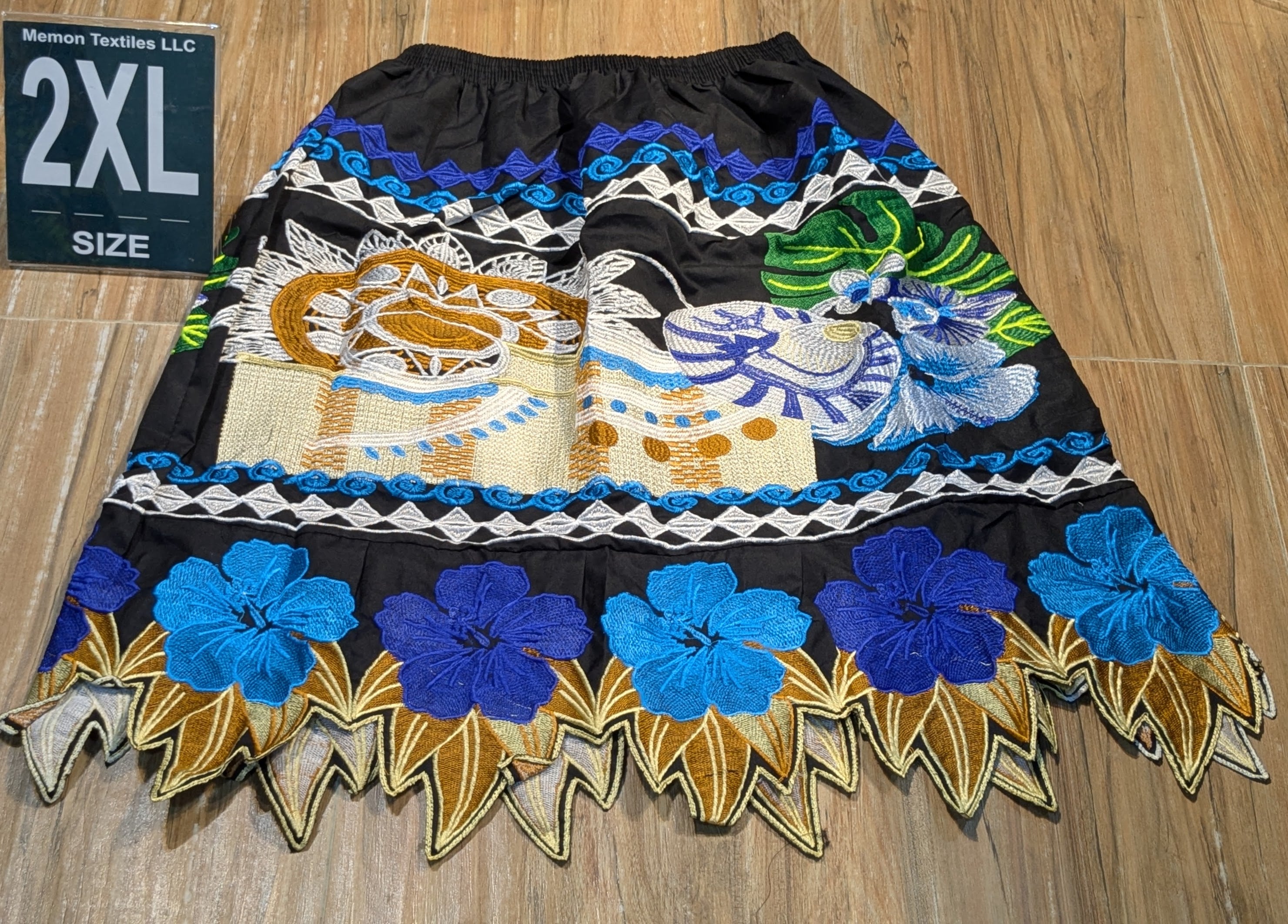 Floral Embroidered Island Skirts (Urohs) - 2XL