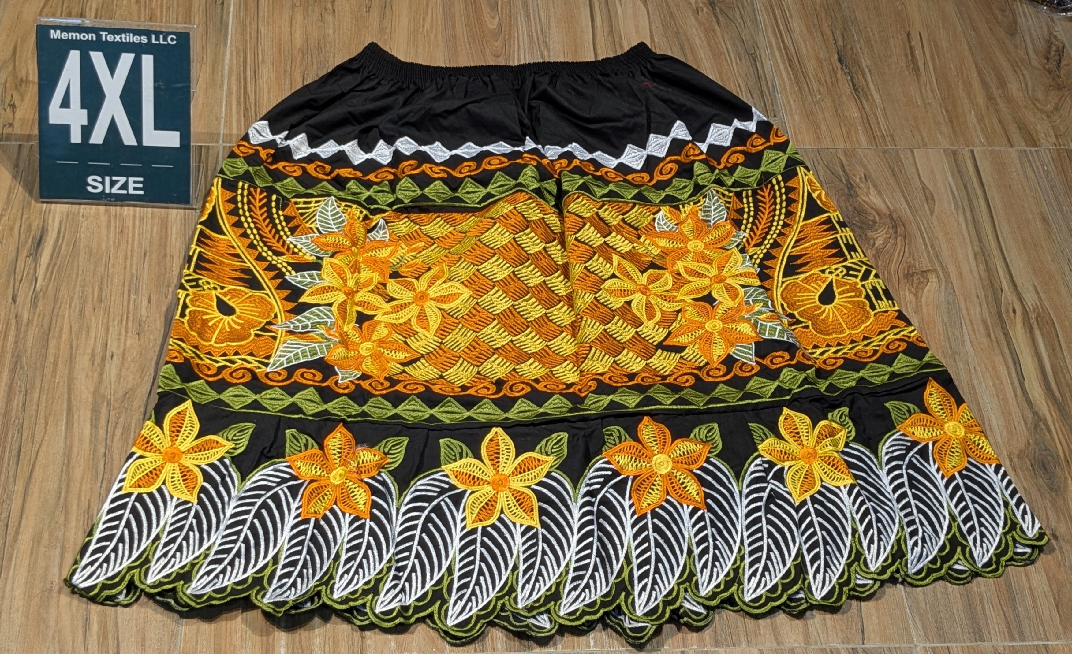 Floral Embroidered Island Skirts (Urohs) - 4XL #1434