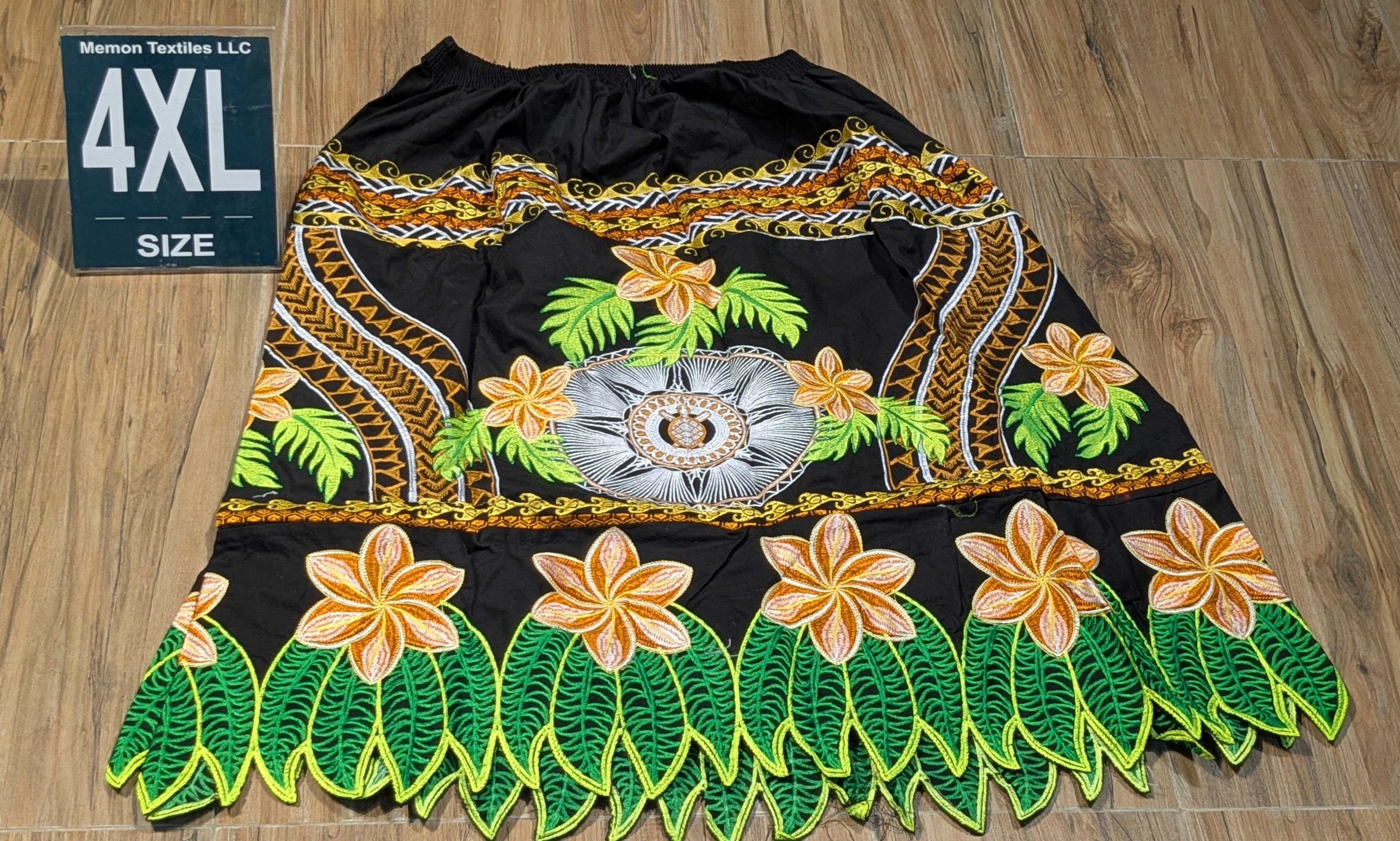 Floral Embroidered Island Skirts (Urohs) - 4XL #1438