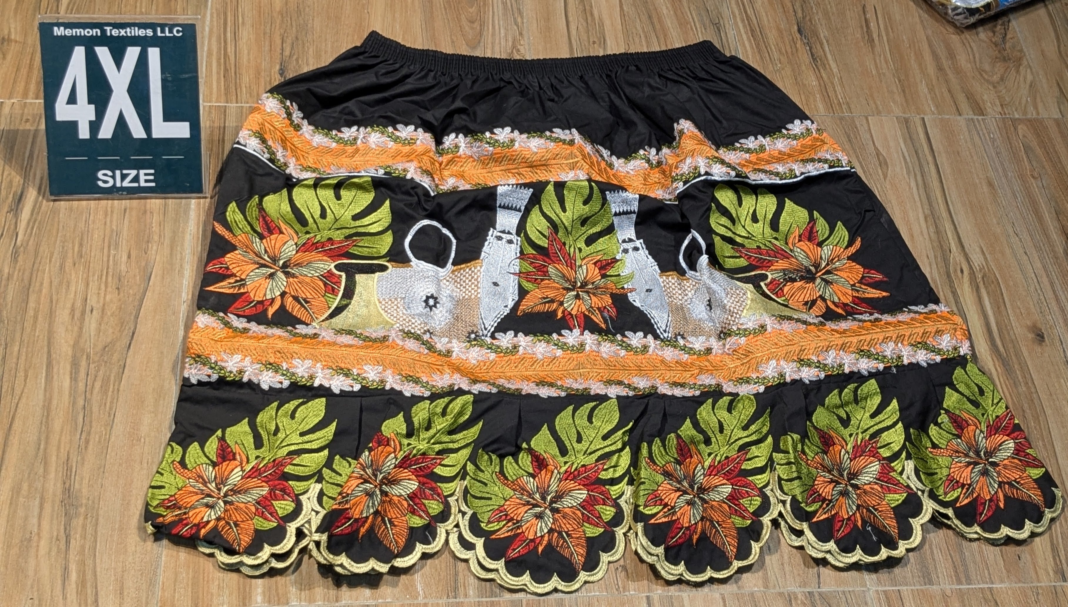 Floral Embroidered Island Skirts (Urohs) - 4XL #1439