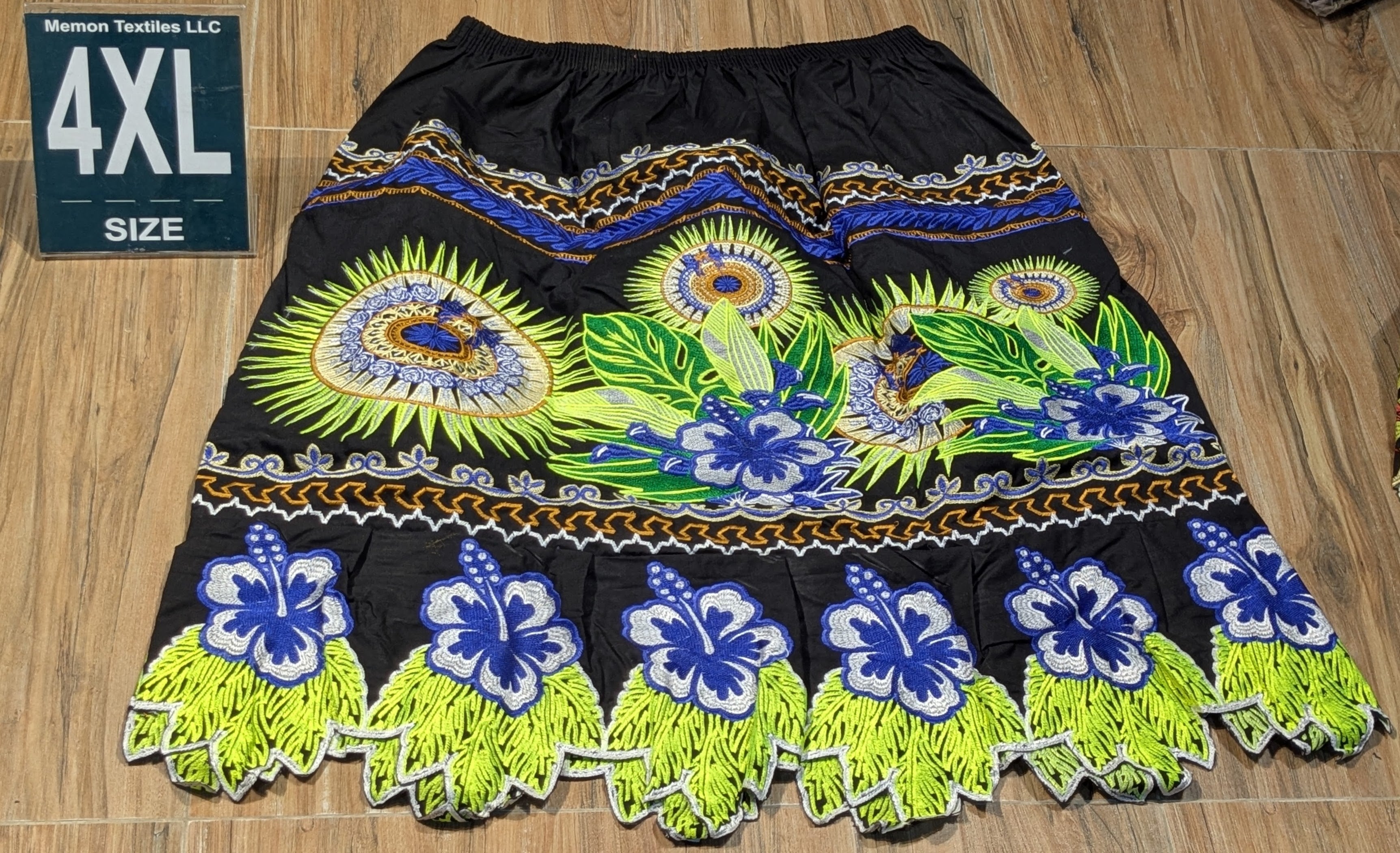 Floral Embroidered Island Skirts (Urohs) - 4XL #1440