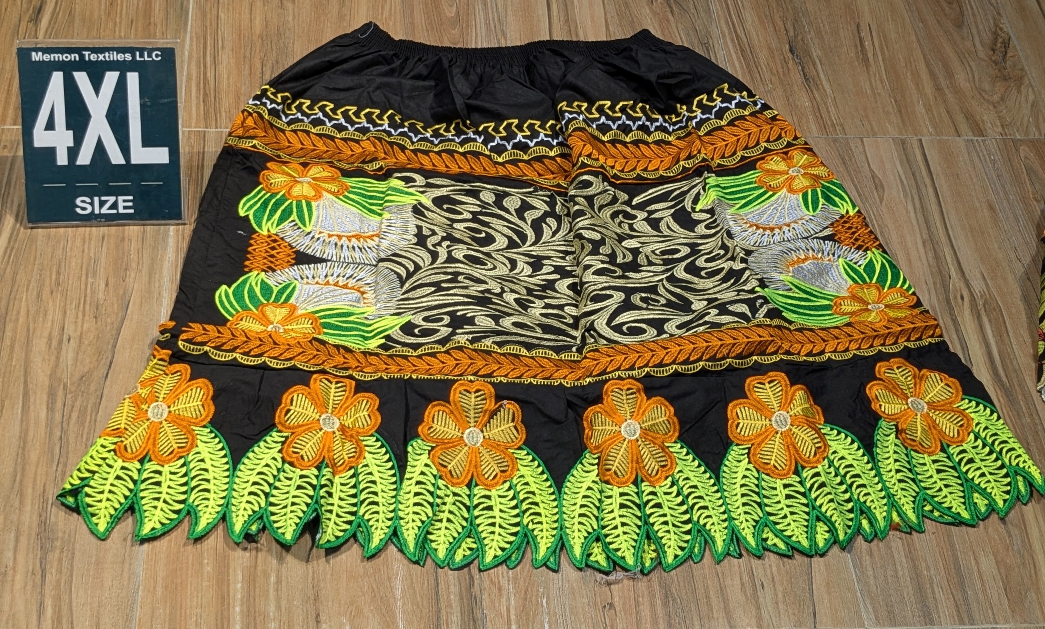 Floral Embroidered Island Skirts (Urohs) - 4XL #1441