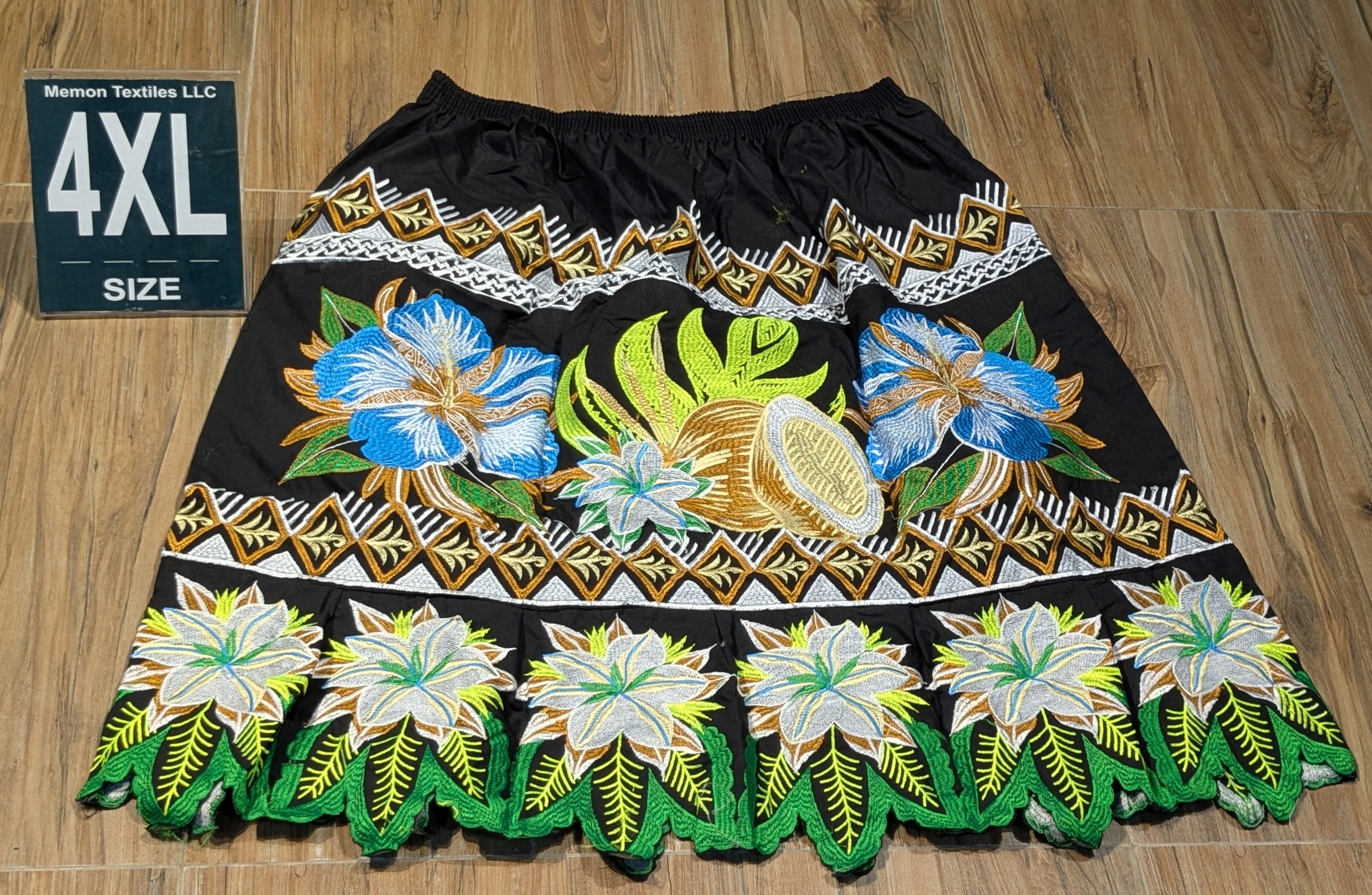 Floral Embroidered Island Skirts (Urohs) - 4XL #1442
