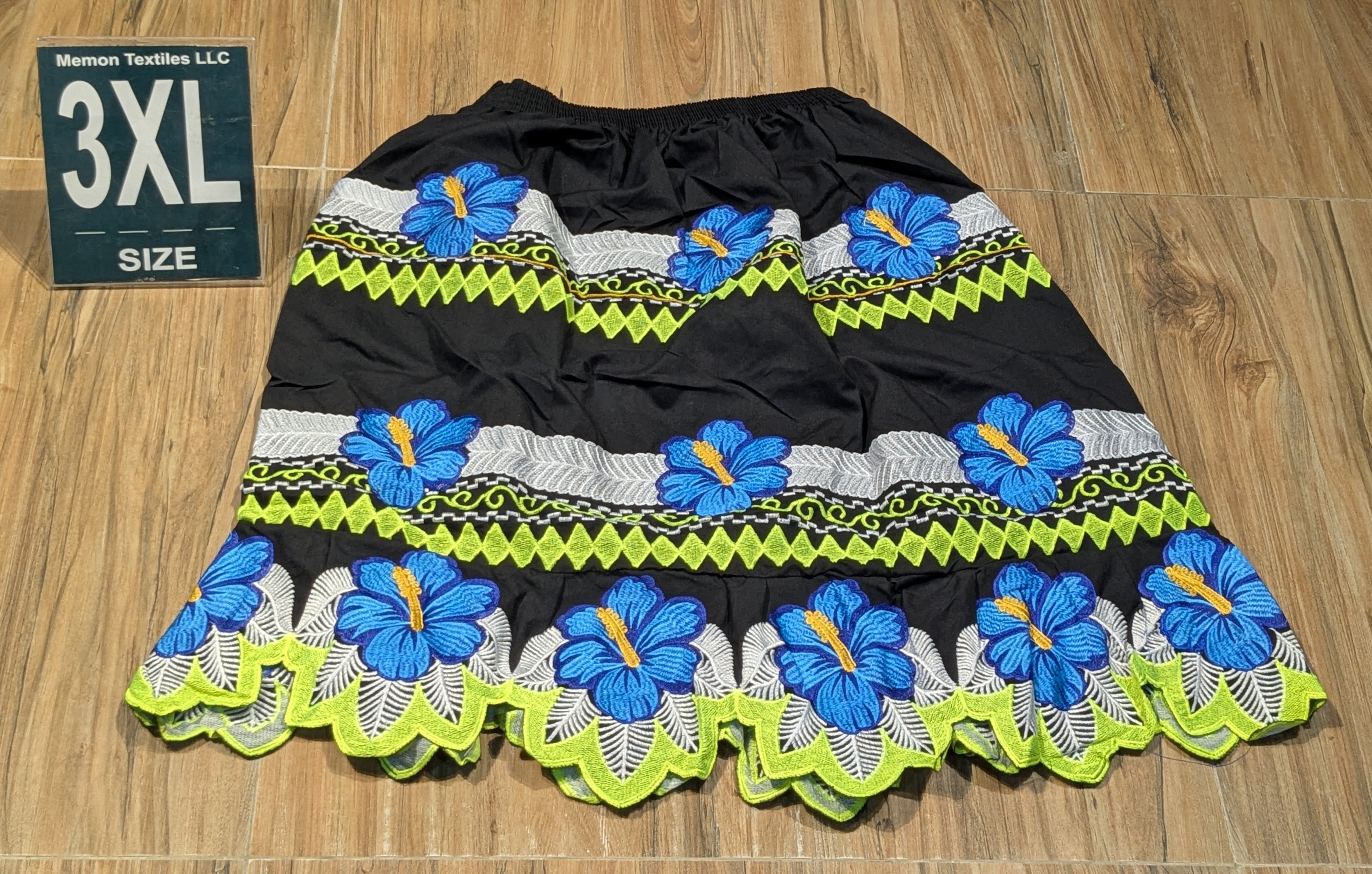 Floral Embroidered Island Skirts (Urohs) - 3XL #1445