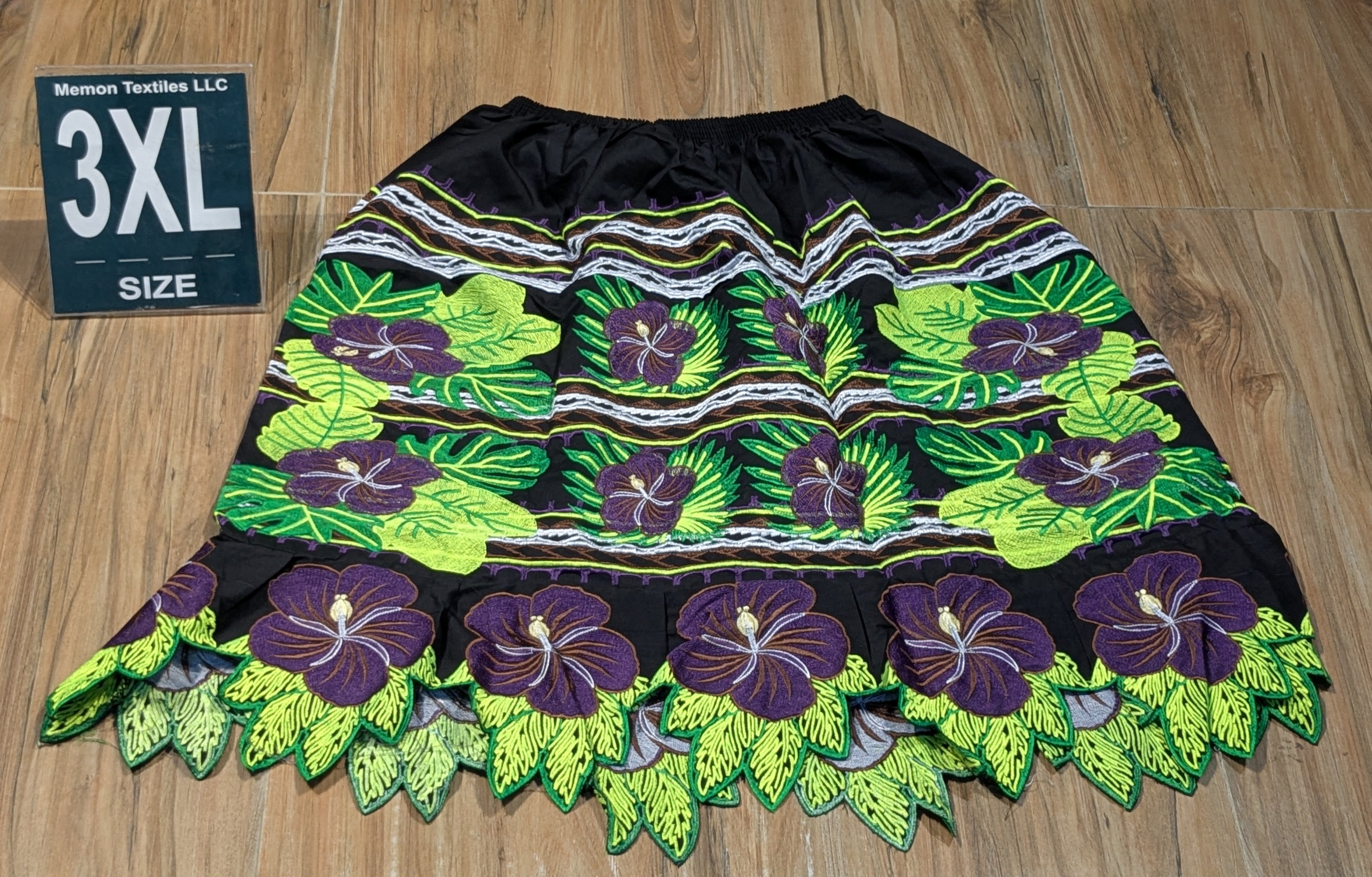 Floral Embroidered Island Skirts (Urohs) - 3XL #1449