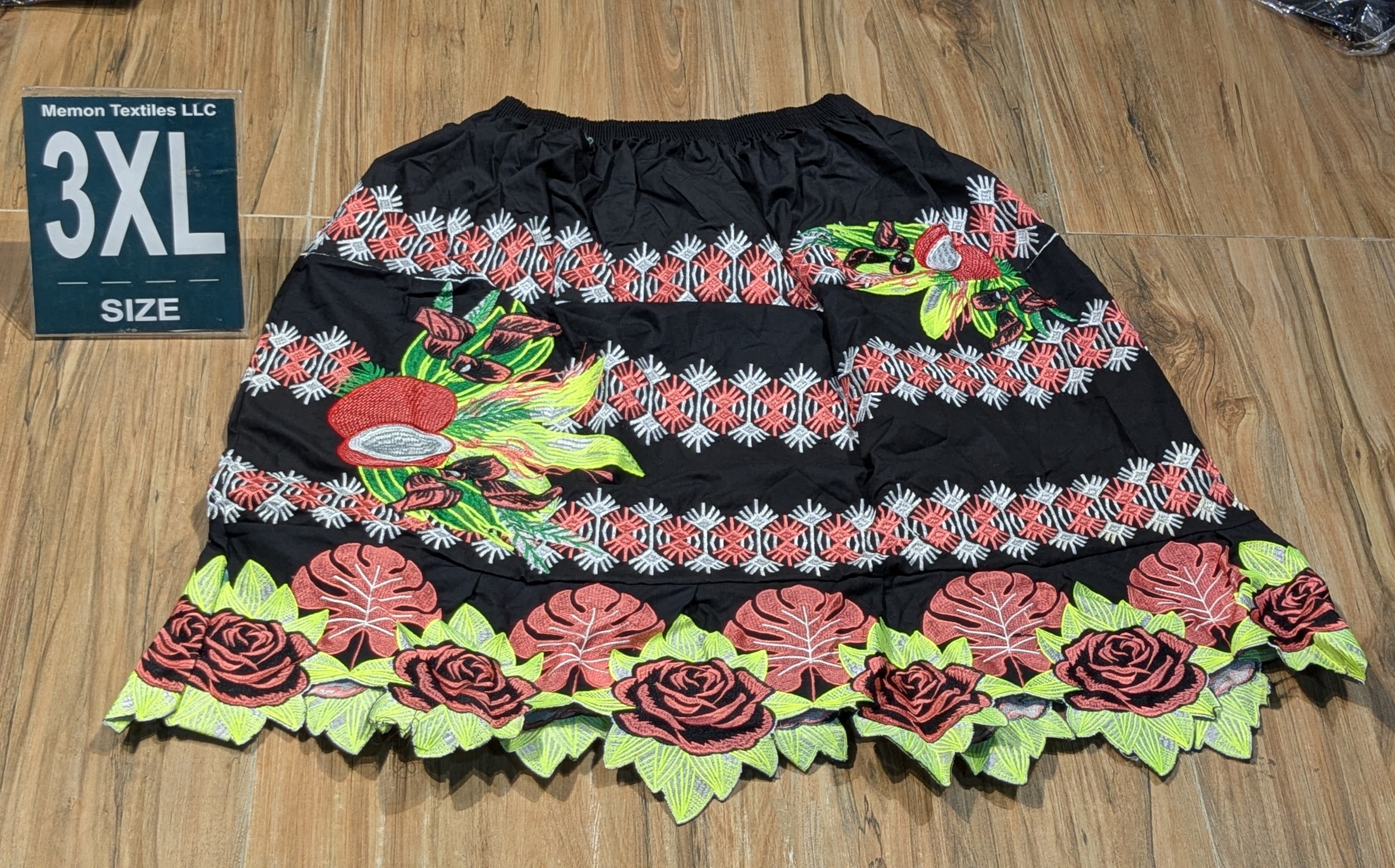 Floral Embroidered Island Skirts (Urohs) - 3XL #1450