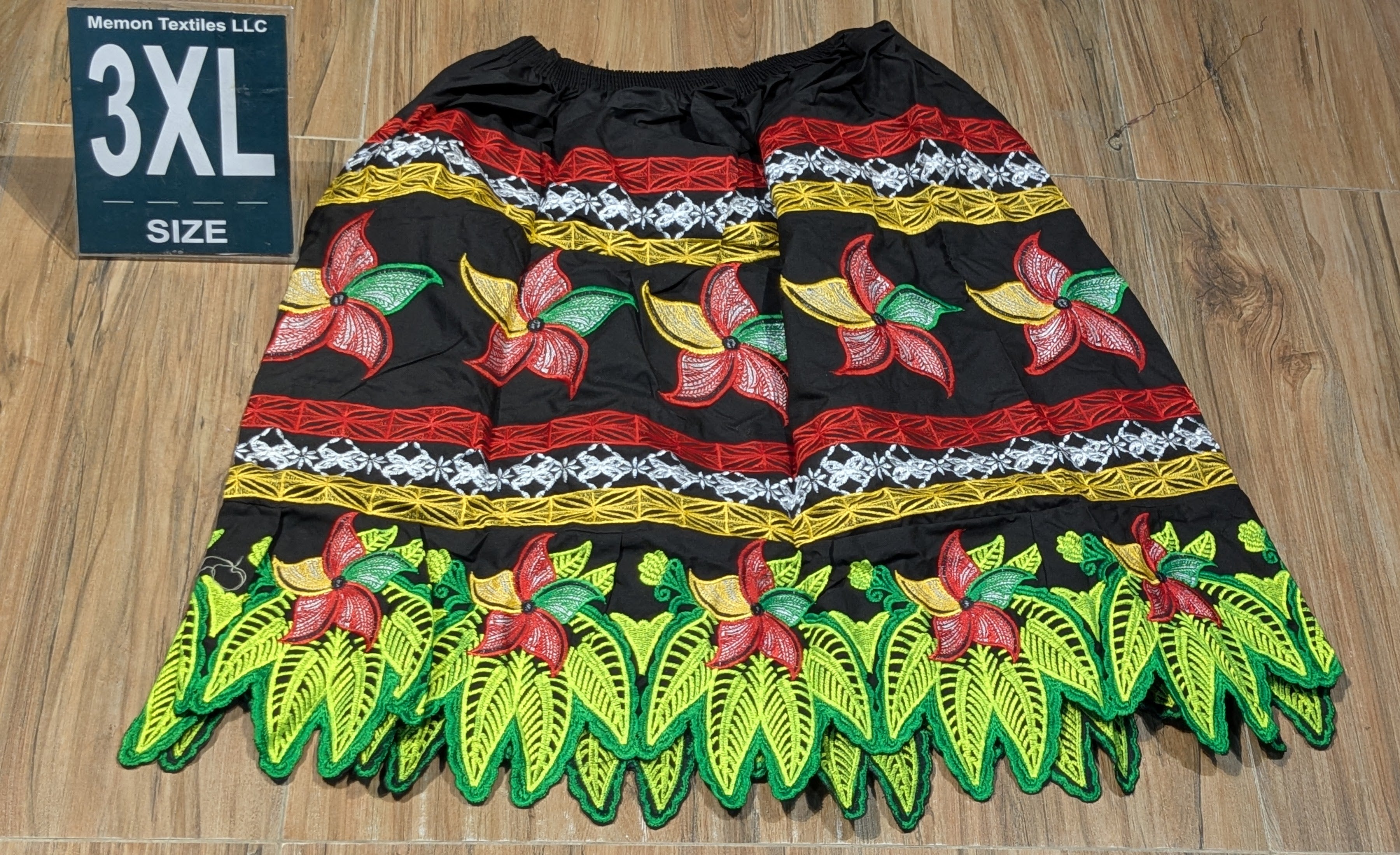 Floral Embroidered Island Skirts (Urohs) - 3XL #1451